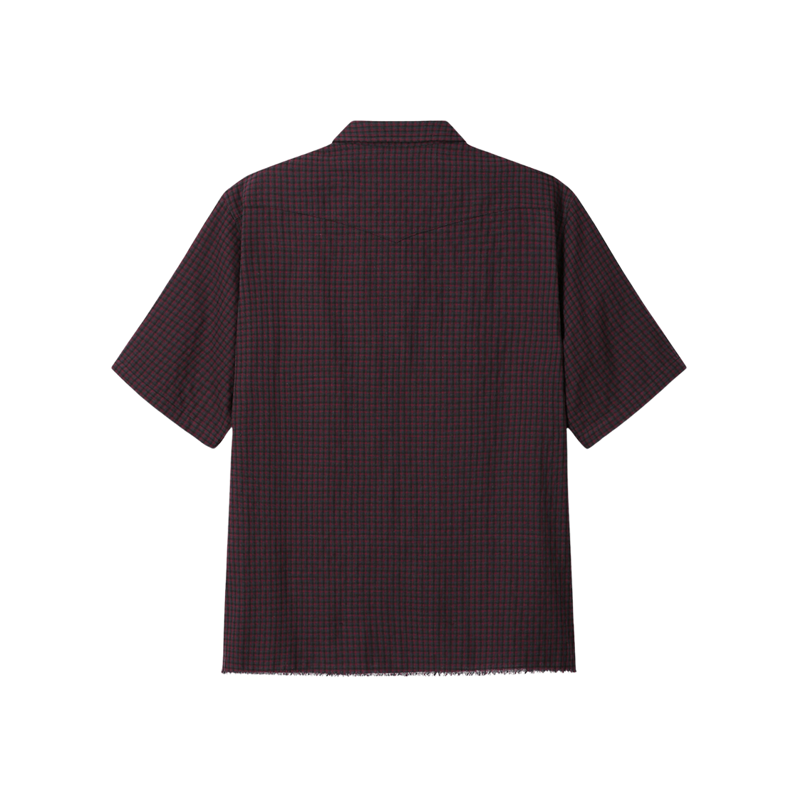 토니웩 로우 컷 웨스턴 체크 셔츠 버건디 네이비(Tonywack Raw Cut Western Check Shirt Burgundy Navy) - 2