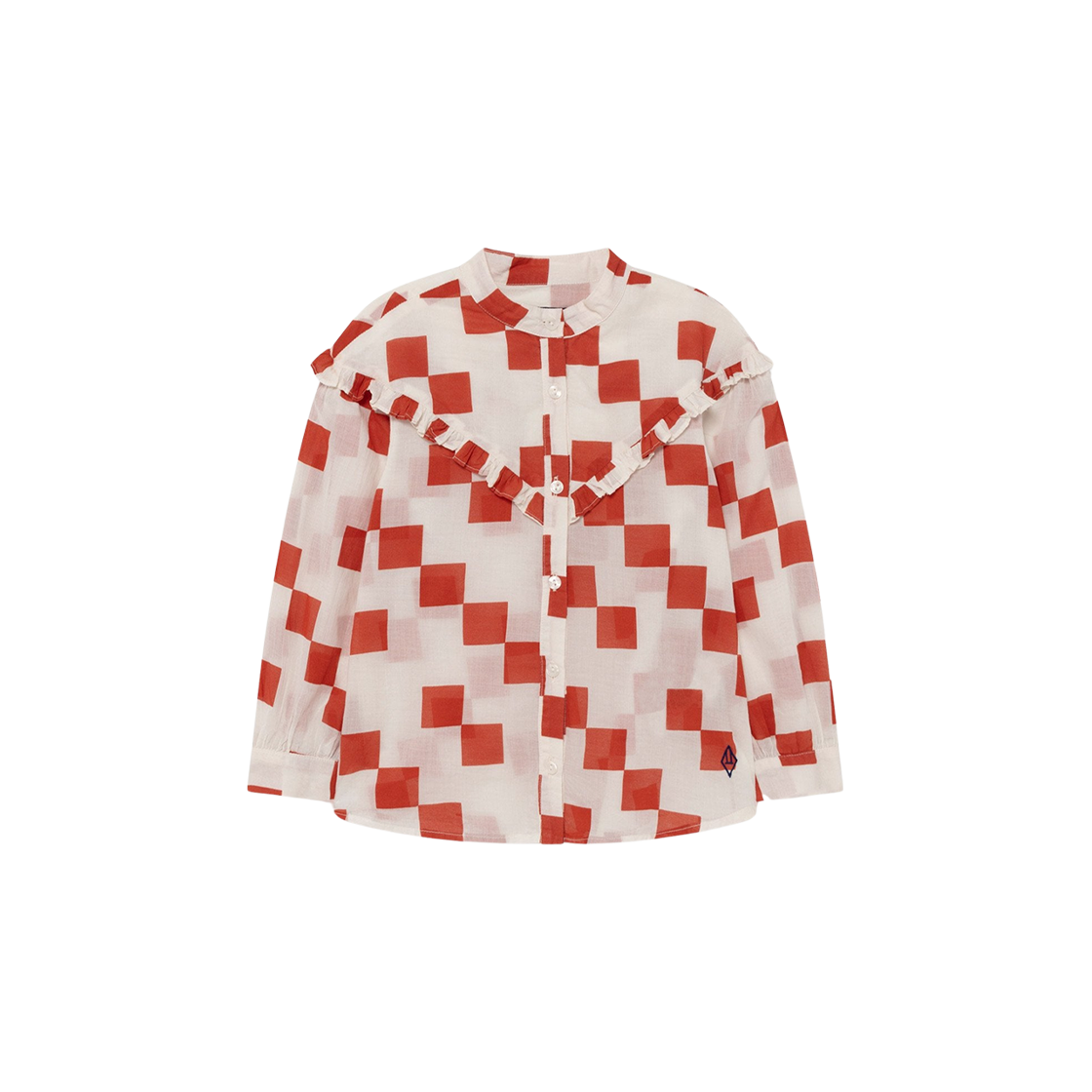 (키즈) 타오 스퀘어스 쿠쿠 블라우스 화이트((Kids) TAO Squares Cuckoo Blouse White)