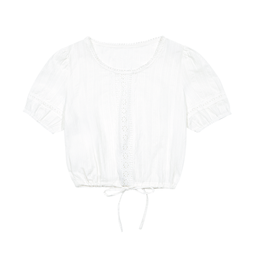 MF2536BL001MWHFR Margarin Fingers Lace Scotch Blouse White