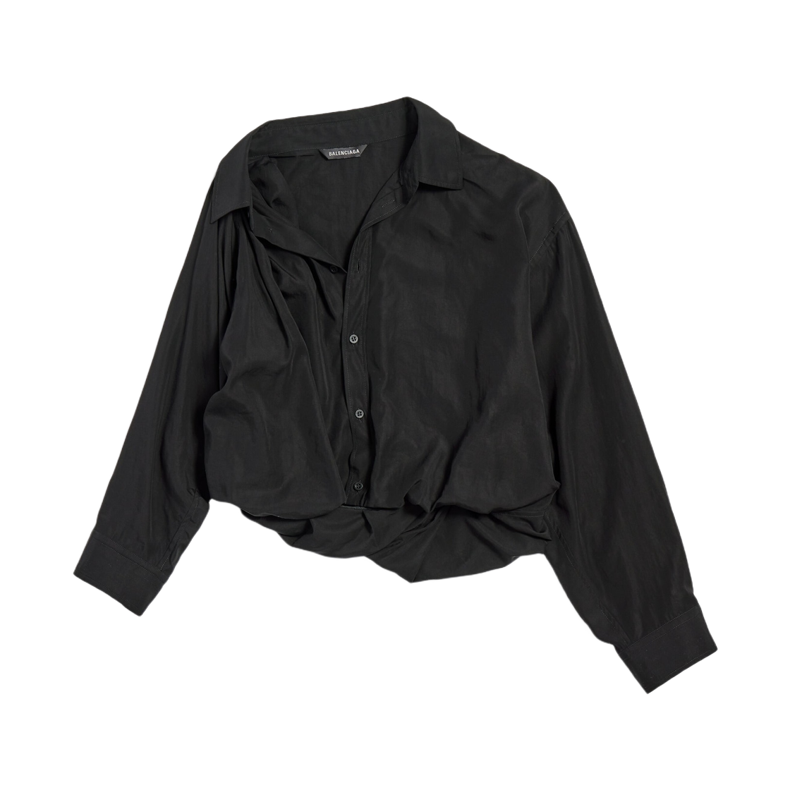 839287TRO371000 (W) Balenciaga One Shoulder Shirt Black