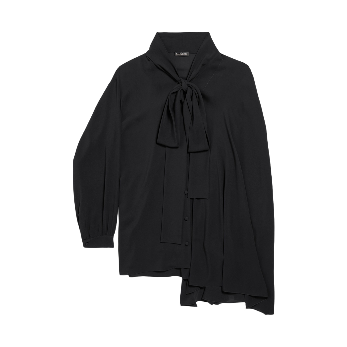 839280TIN131000 (W) Balenciaga Scarf Blouse Black