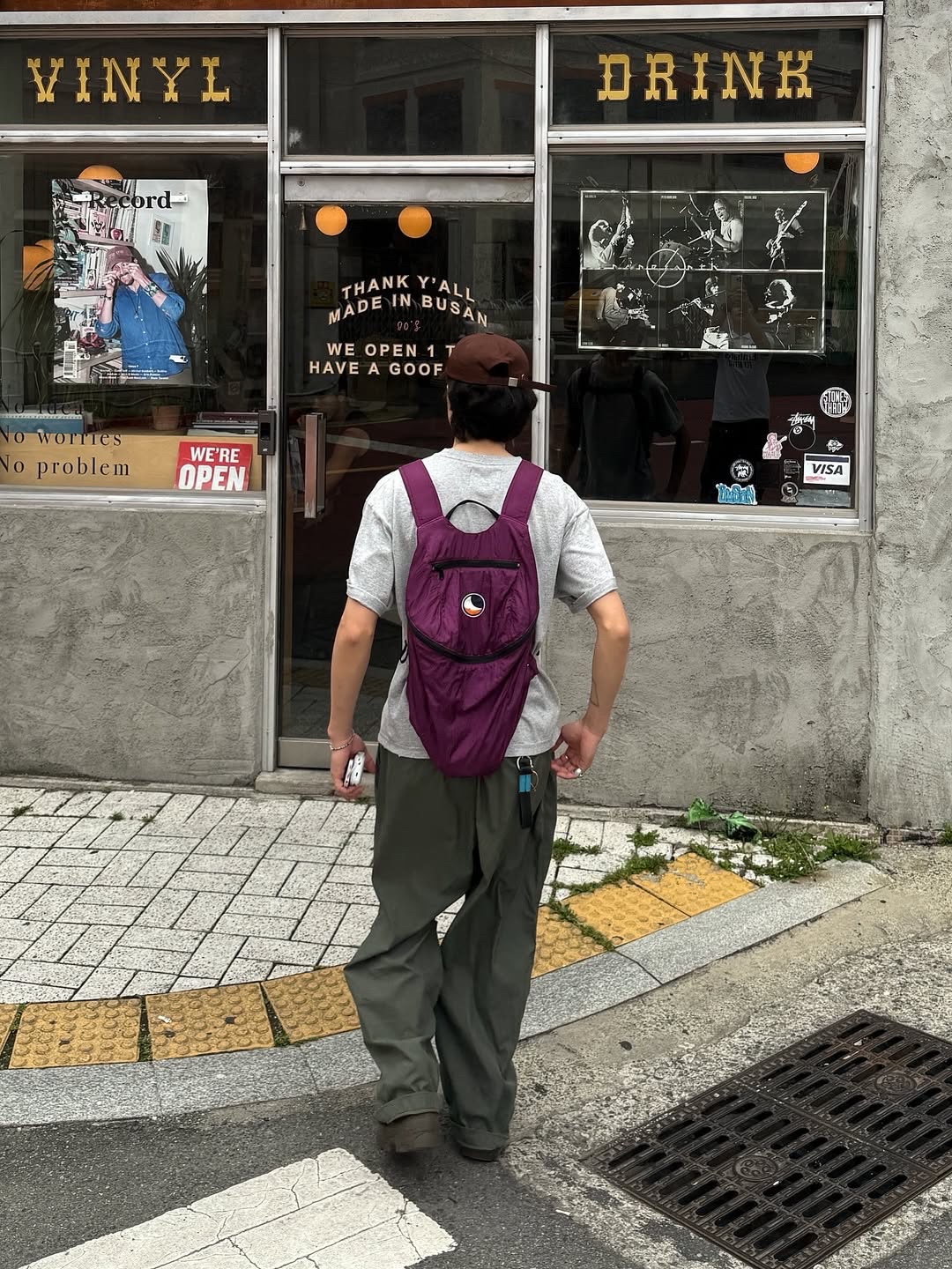 Ticket To The Moon Backpack Plus 25L Plum 착용 스타일