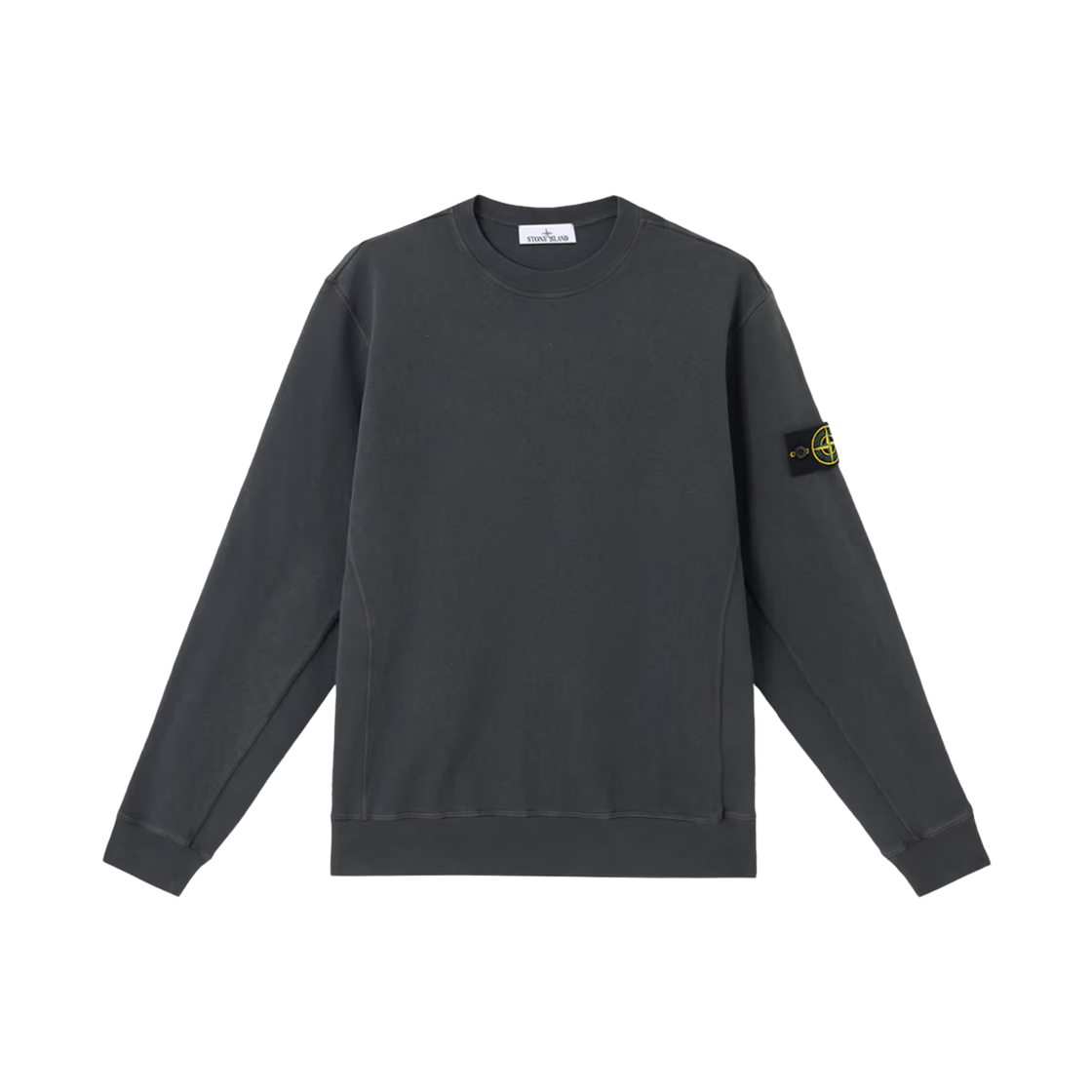 K1S1561000-20S0060-V0165 Stone Island 6100020 Malfile Fleece Old Effect Crewneck Sweatshirt with Slub Effect Charcoal Grey - 25SS