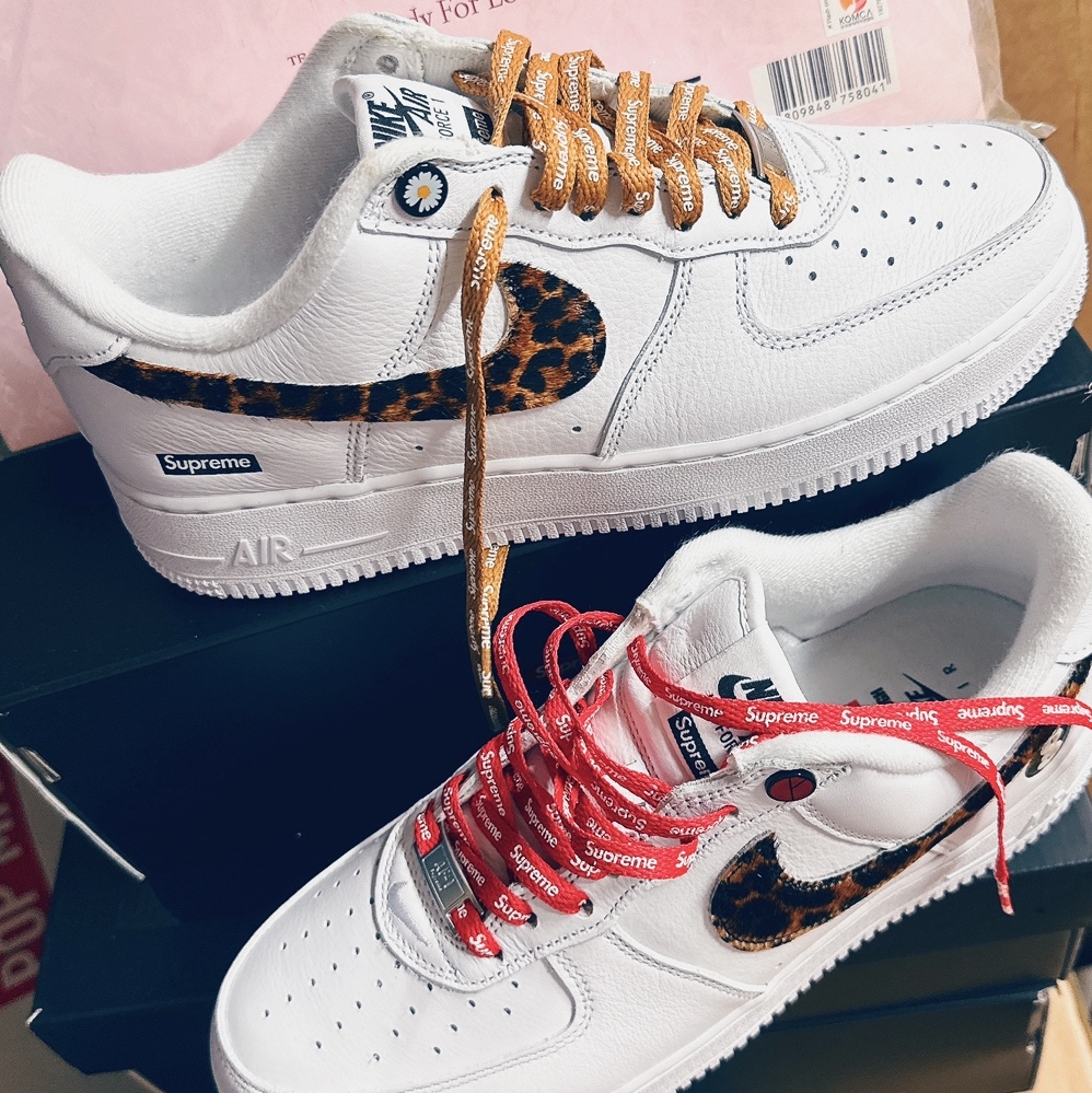 Nike x Supreme x GOODENOUGH Air Force 1 Low White - 25SS 착용 스타일