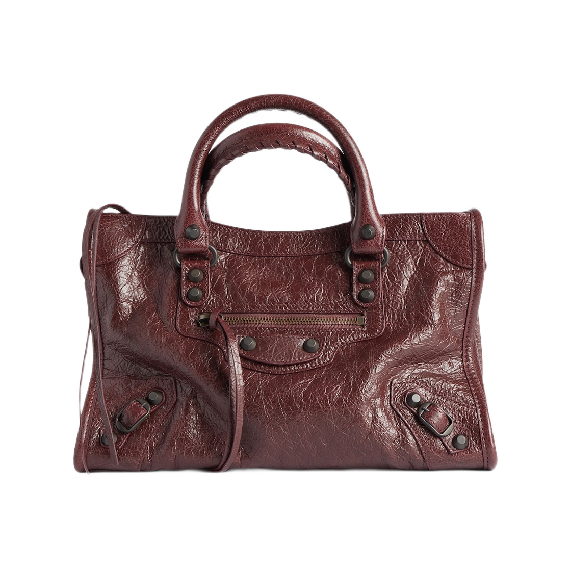 발렌시아가 르 시티 백 스몰 다크 버건디