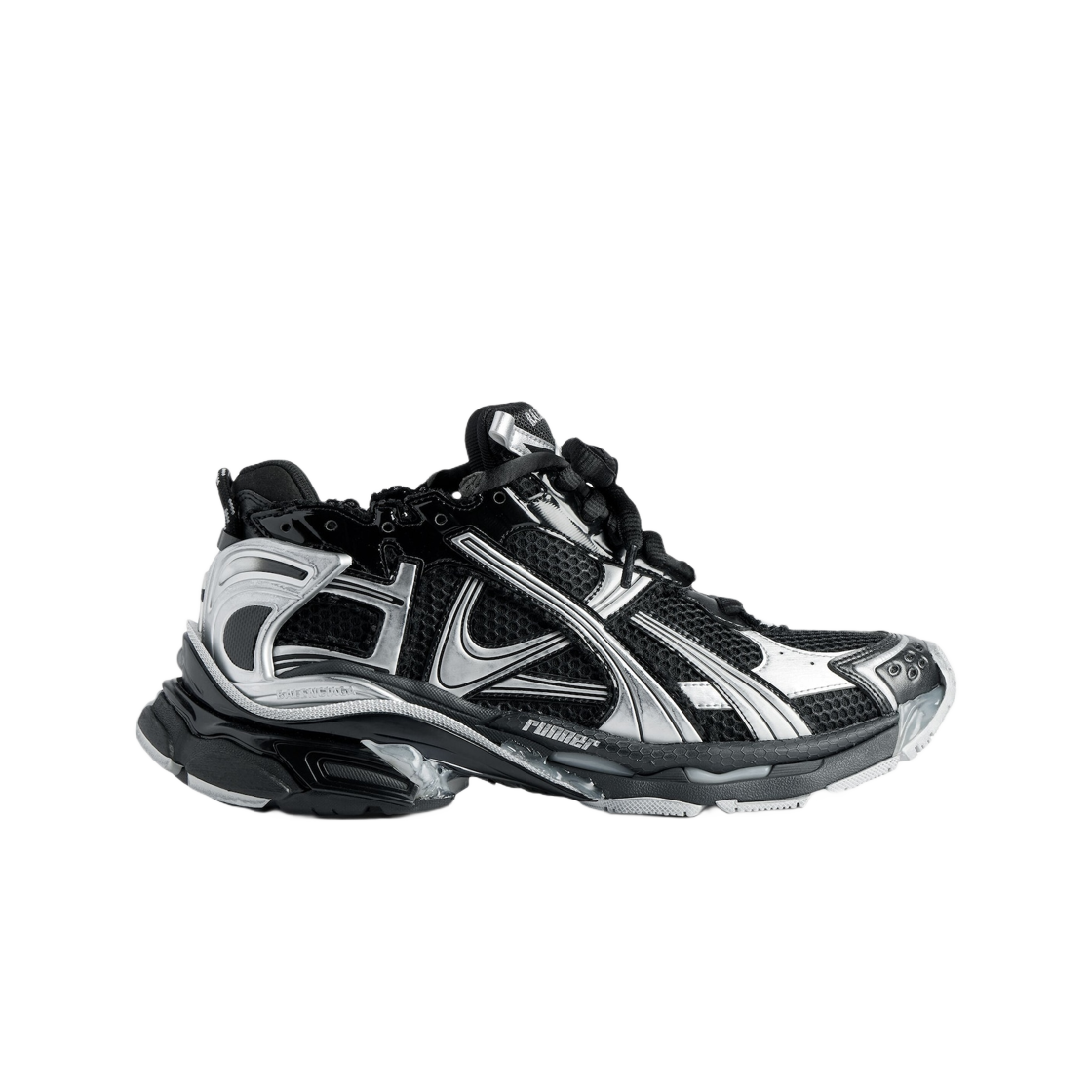 772774W3RMU1100 (W) Balenciaga Runner Sneaker Black Silver