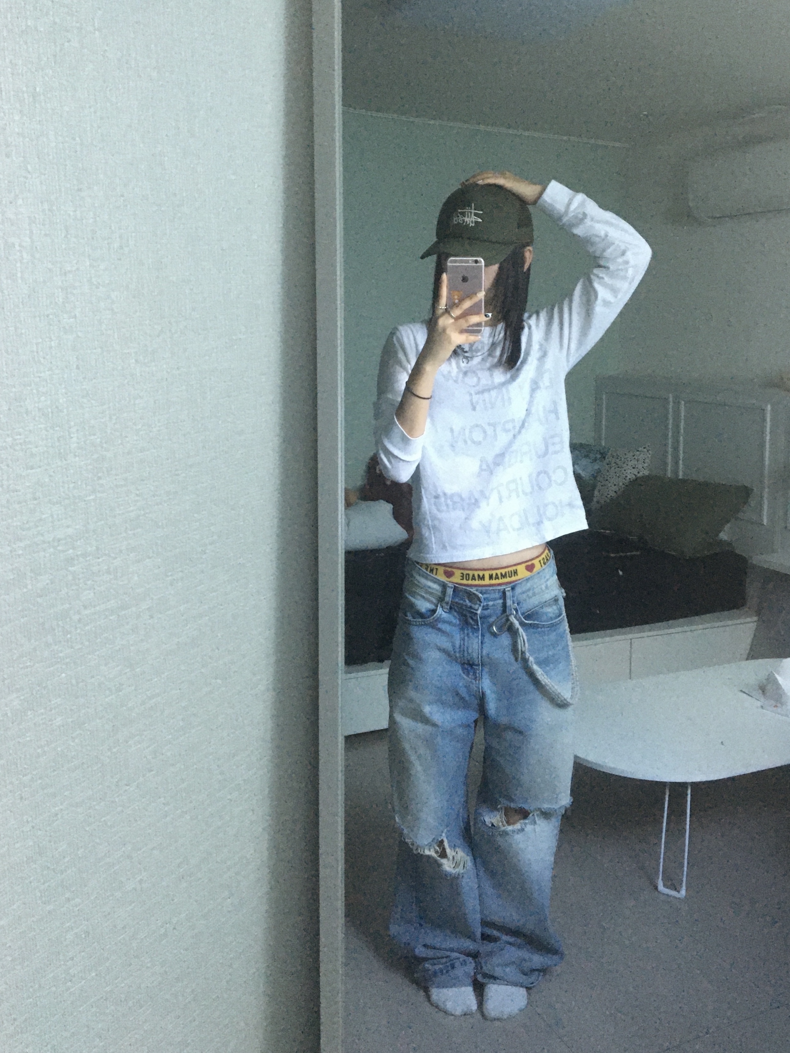 Human made Boxer Brief Grey, [KREAM 단독] Safarispot Women 1/2 Highway Inn T-Shirt White Red 착용 스타일