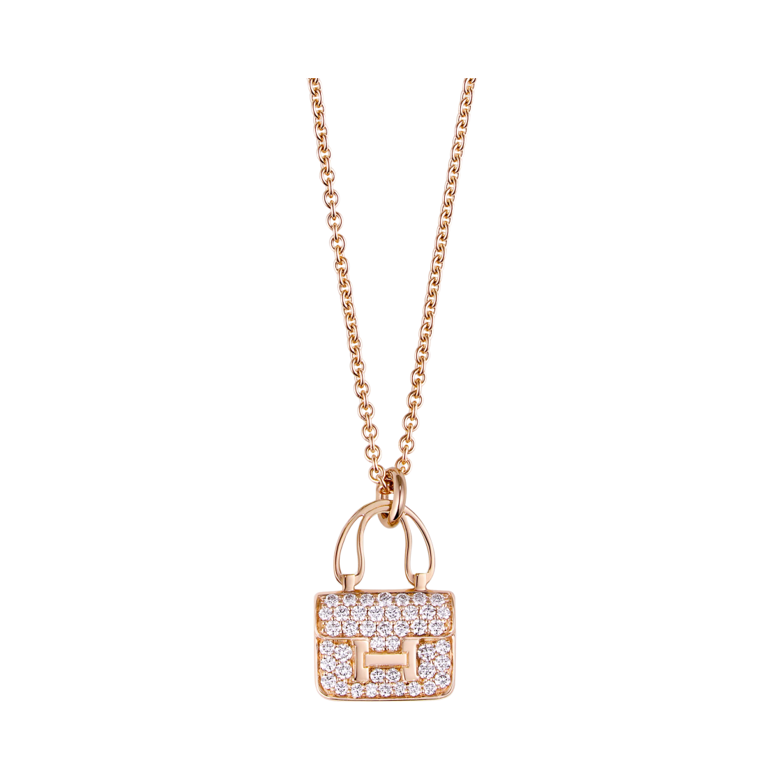 (W) 에르메스 아뮬레뜨 콘스탄스 펜던트 로즈 골드 다이아몬드((W) Hermes Amulettes Constance Pendant Rose Gold Diamonds) - 1