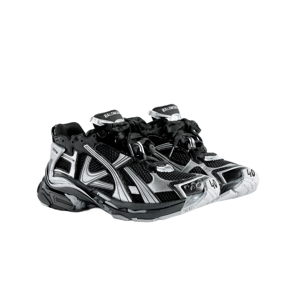 발렌시아가 러너 스니커즈 블랙 실버((W) Balenciaga Runner Sneaker Black Silver) - 2