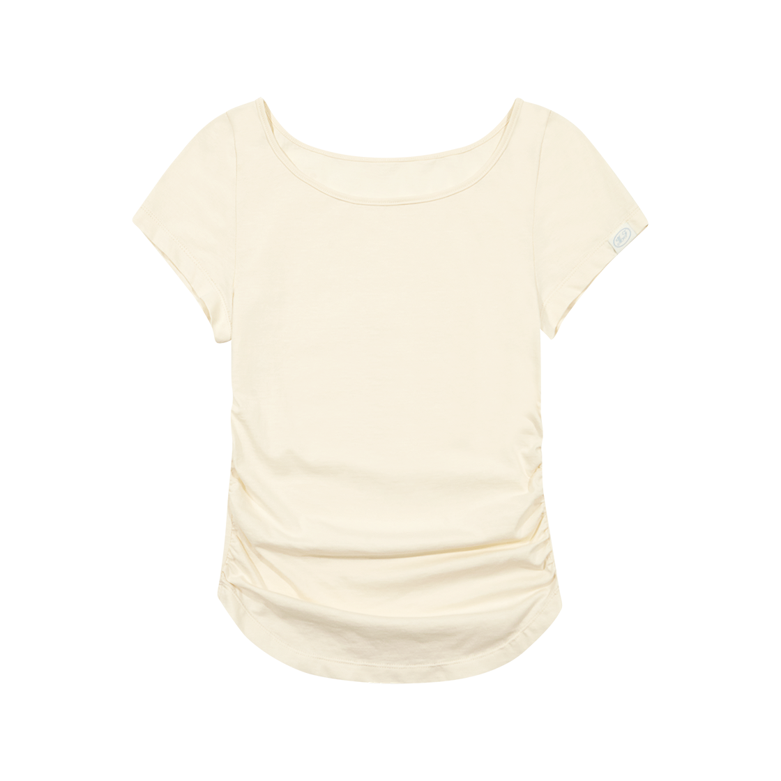MF2536TS004MCRFR Margarin Fingers Boat Shirring T-Shirt Cream