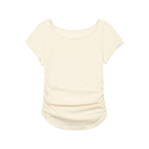 MF2536TS004MCRFR Margarin Fingers Boat Shirring T-Shirt Cream