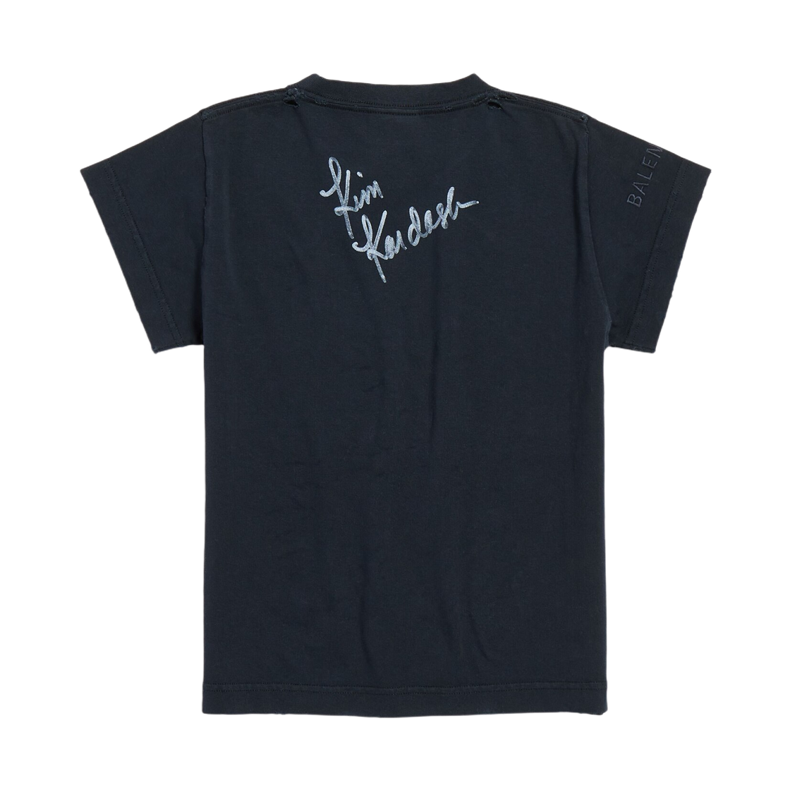 발렌시아가 킴 K 슈렁크 티셔츠 블랙 페이디드(Balenciaga Kim K Shrunk T-Shirt Black Faded) - 1