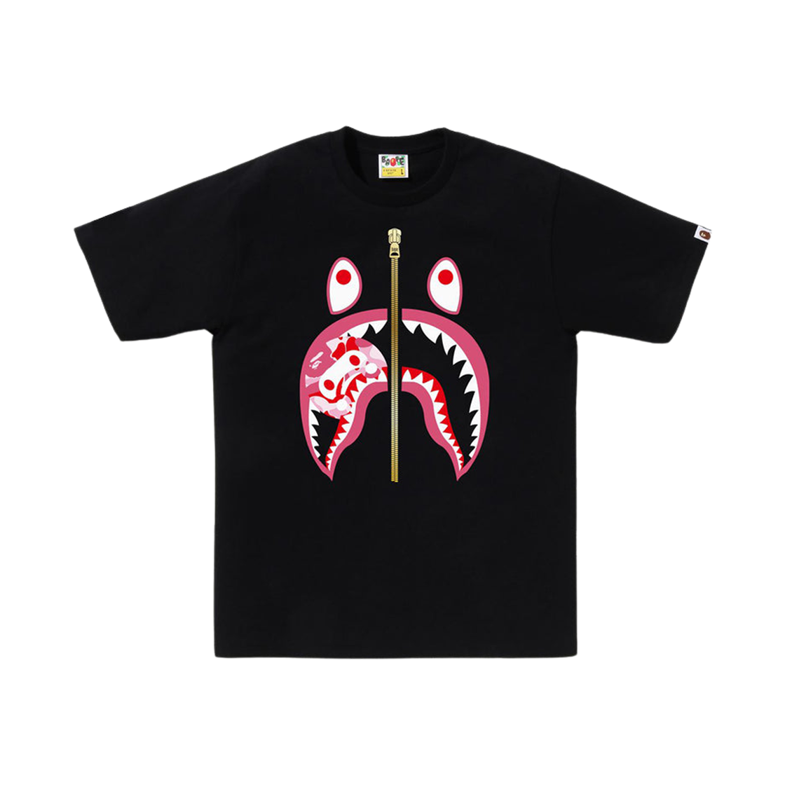 - BAPE ABC Camo Milo Shark T-Shirt Black Pink