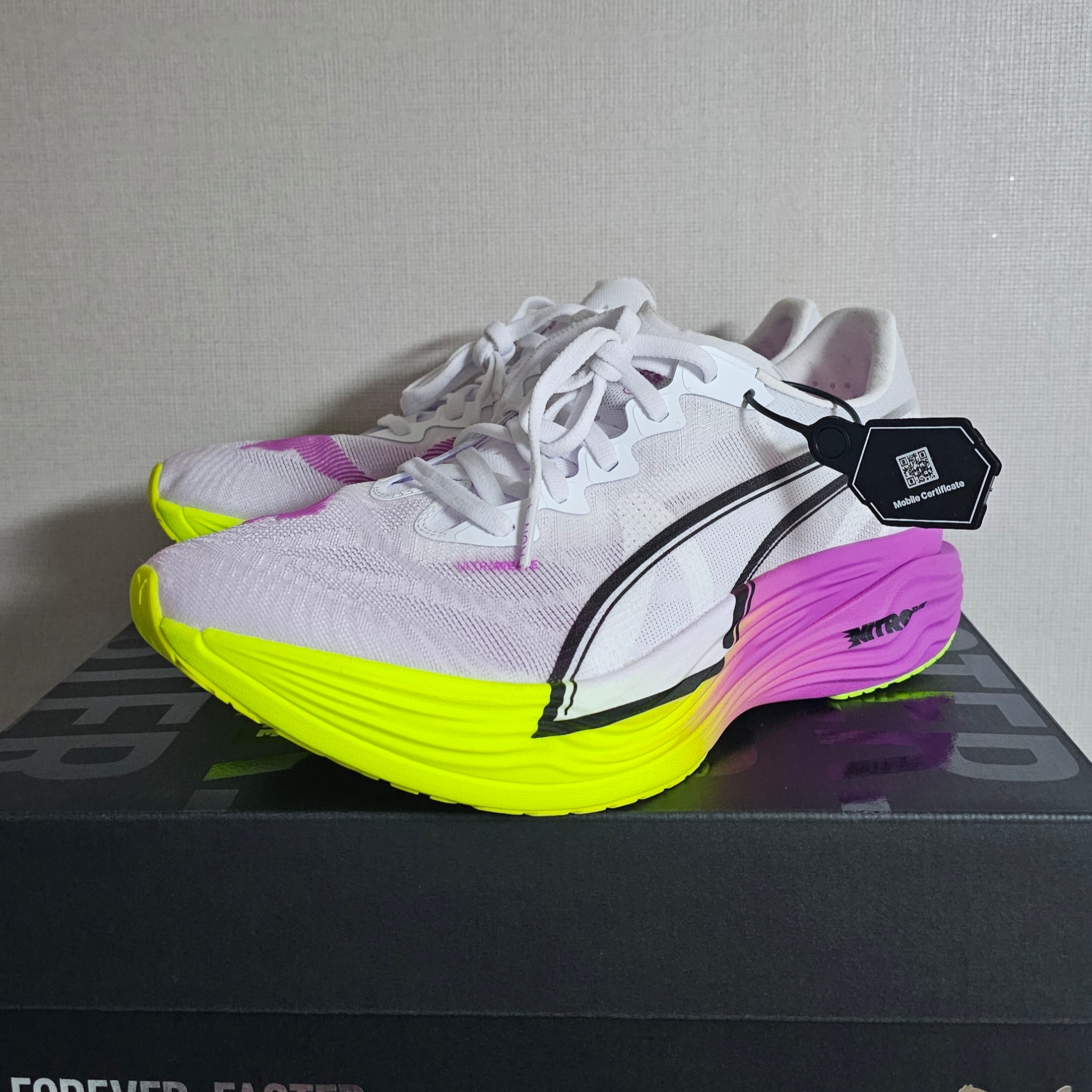 Puma Deviate Nitro Elite 3 White Pure Magenta 착용 스타일