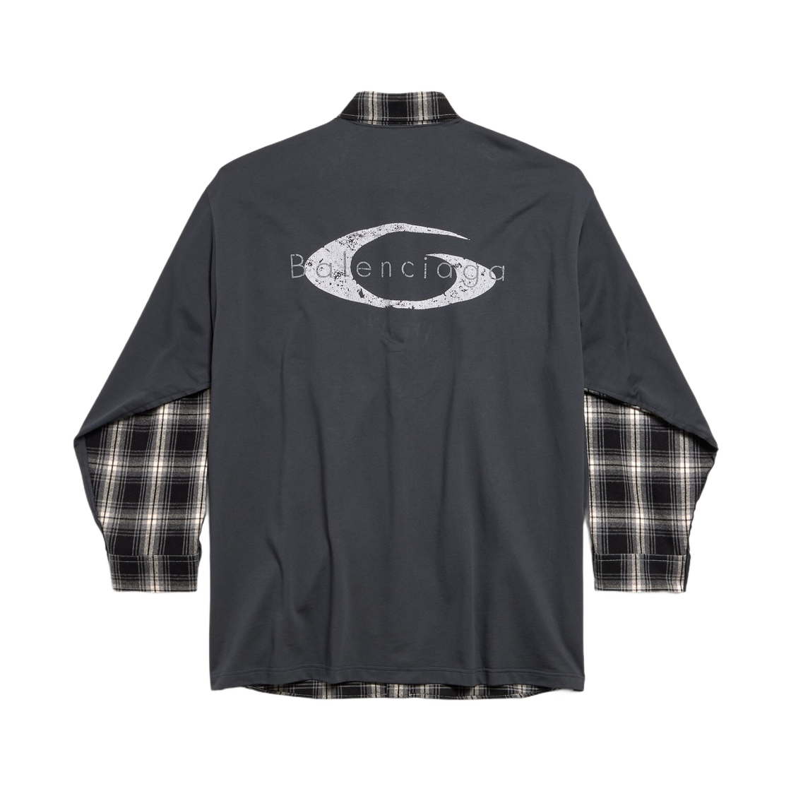 발렌시아가 하이브리드 오버셔츠 블랙 그레이(Balenciaga Hybrid Overshirt Black Grey) - 2