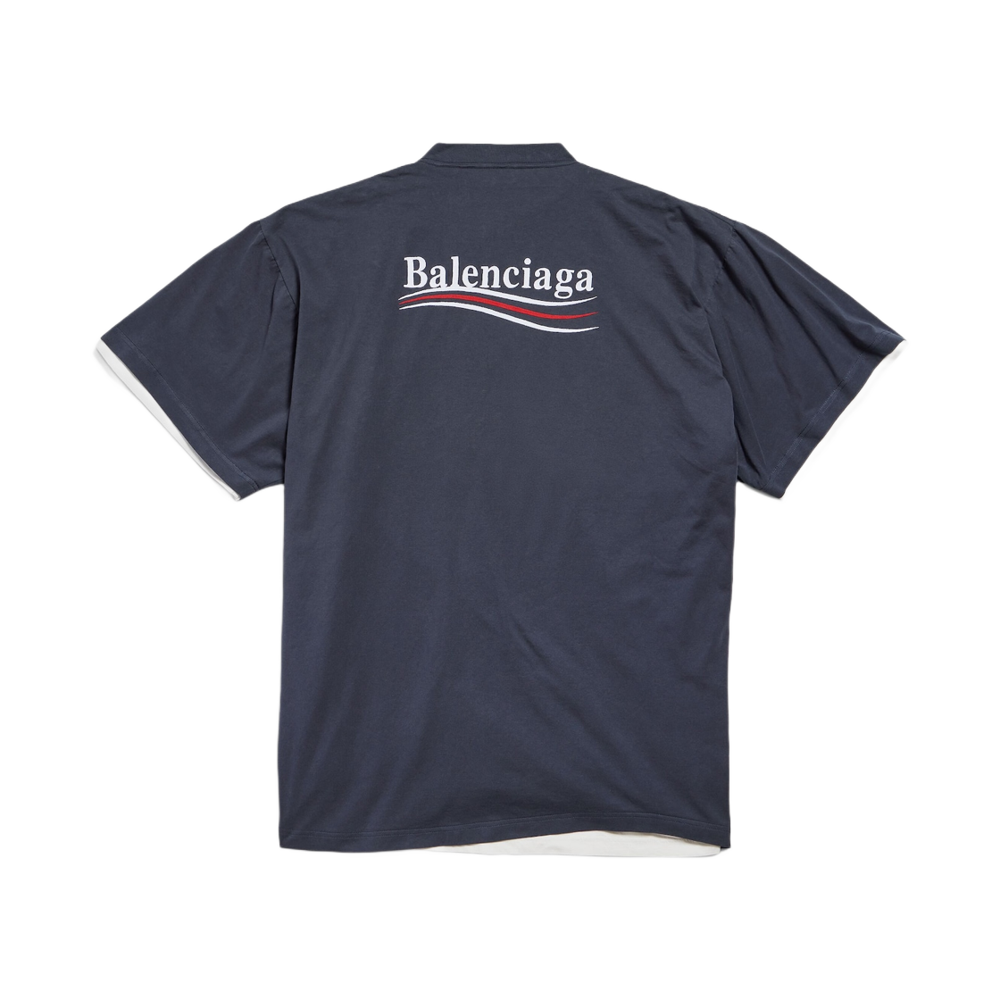 발렌시아가 폴리티컬 캠페인 더블 티셔츠 네이비 화이트 레드(Balenciaga Political Campaign Double T-Shirt Navy White Red) - 2