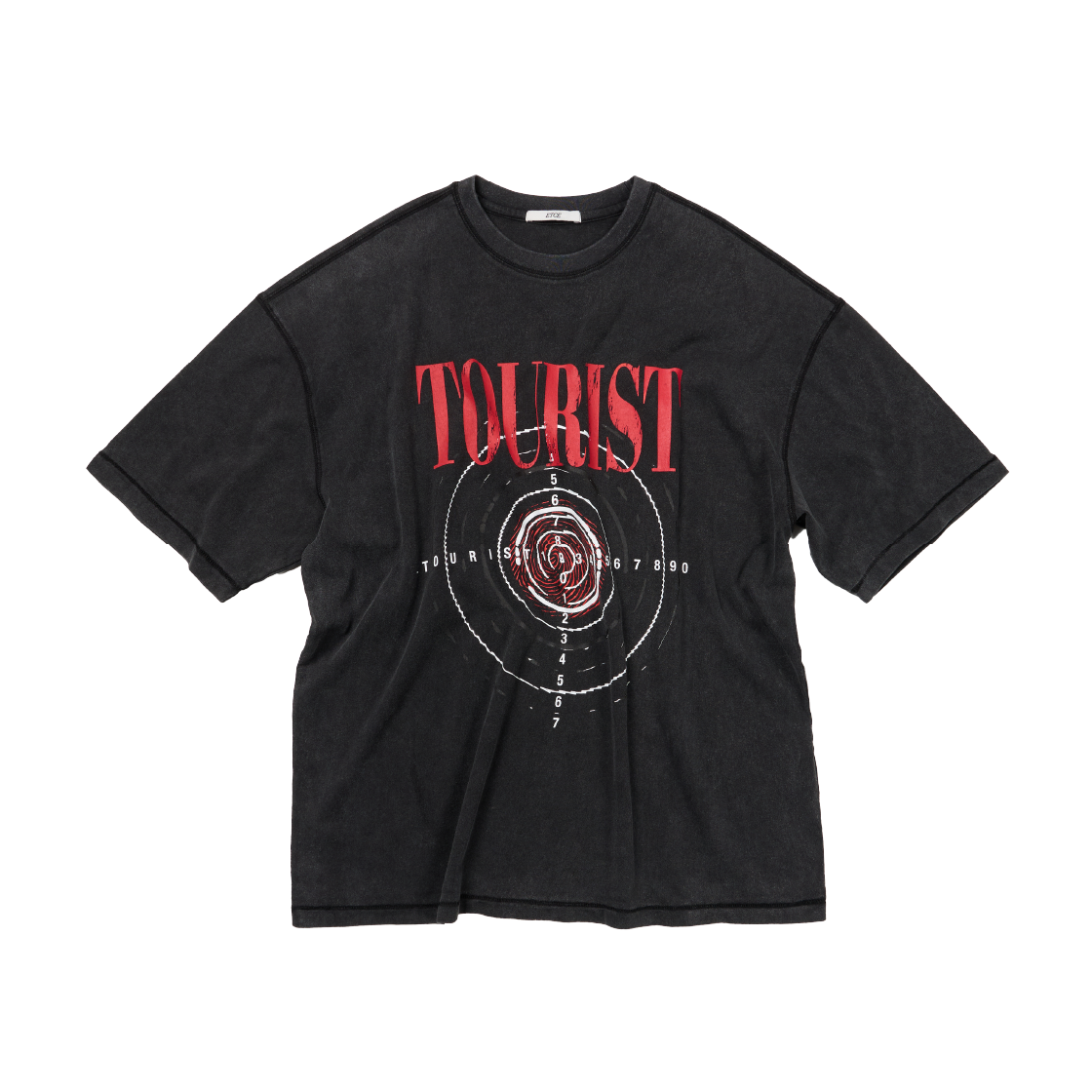 이티씨이 투어리스트 피그먼트 워시드 티셔츠 2.0 블랙(ETCE Tourist Pigment Washed T-Shirt 2.0 Black)