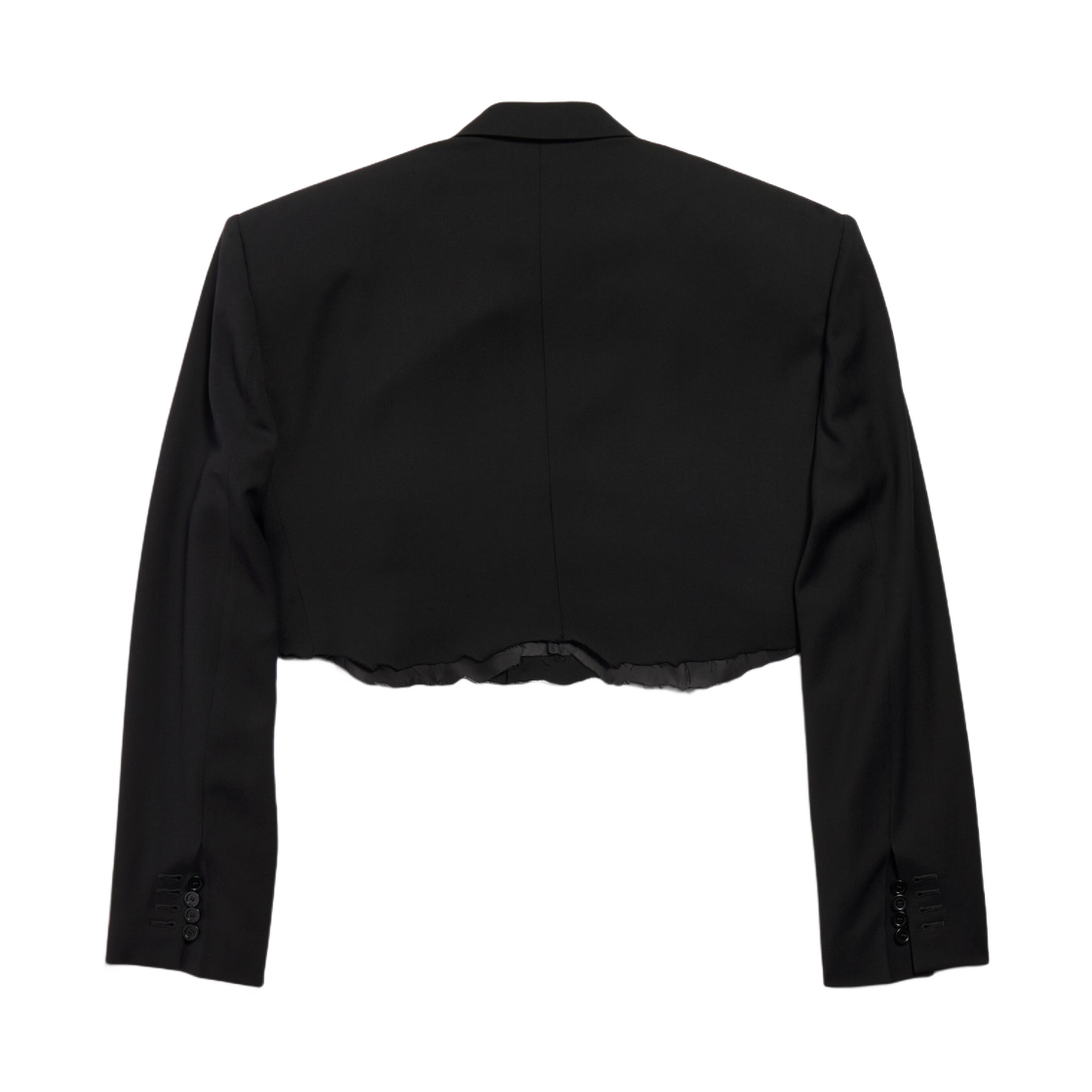 (W) 발렌시아가 컷 오프 싱글 브레스티드 자켓 블랙((W) Balenciaga Cut Off Single Breasted Jacket Black) - 2