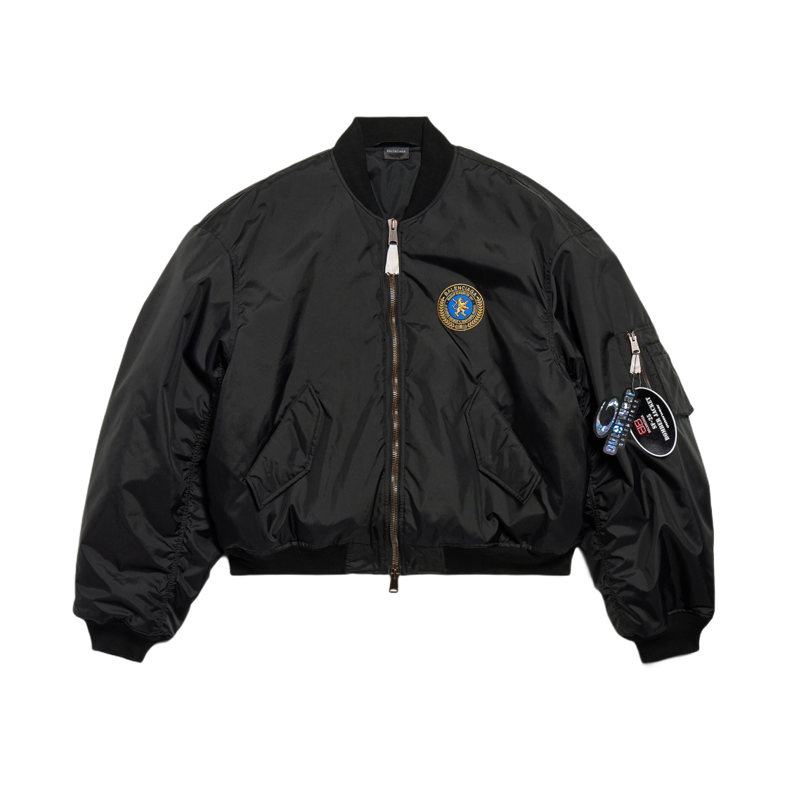 839101TOO041000 Balenciaga Bomber Jacket Large Fit Black