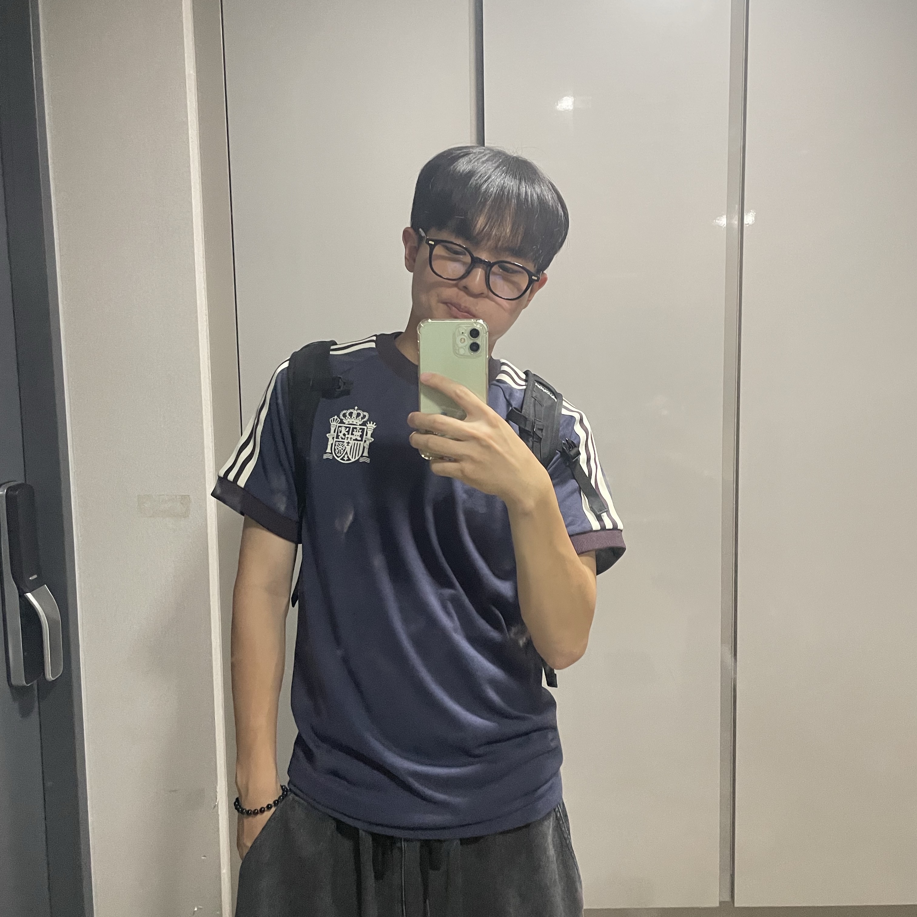 Adidas Spain Adicolor Classics 3-Stripes T-Shirt Shadow Navy - KR Sizing 착용 스타일 - 2