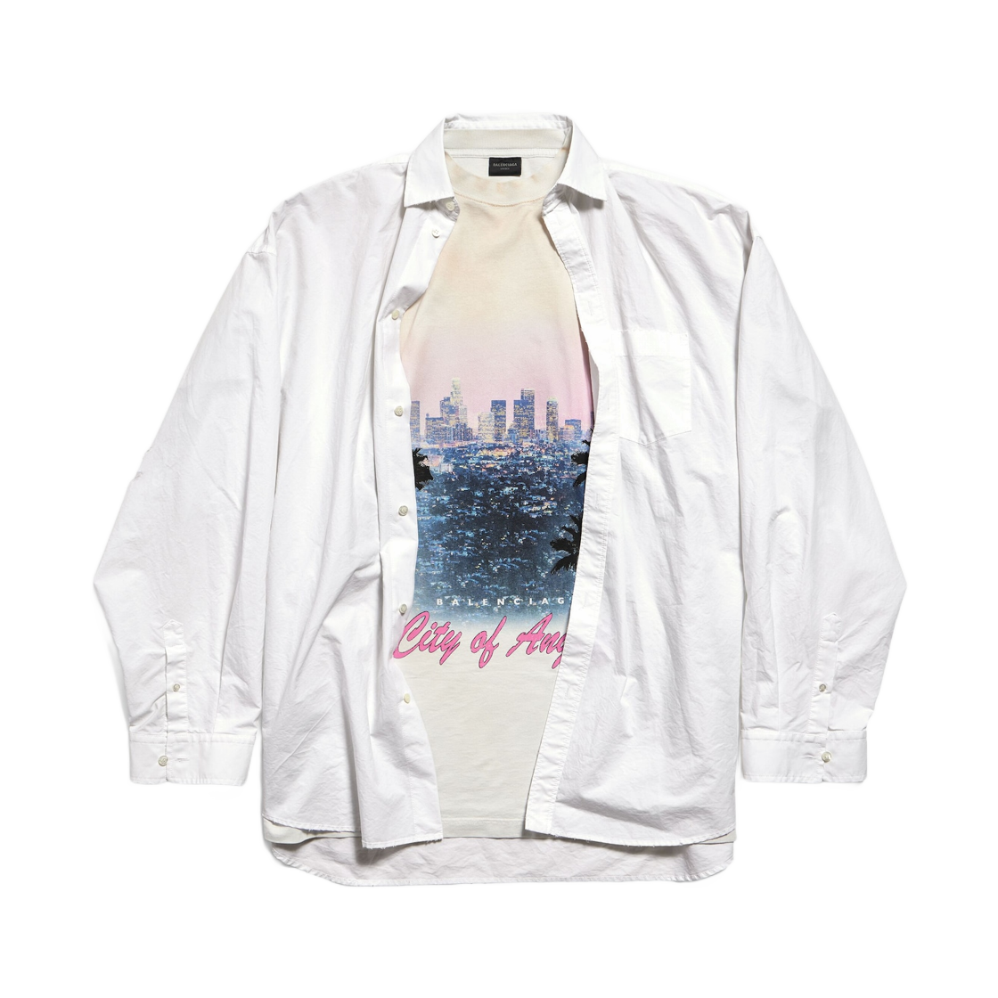 839196TRM289000 Balenciaga Layered Shirt White