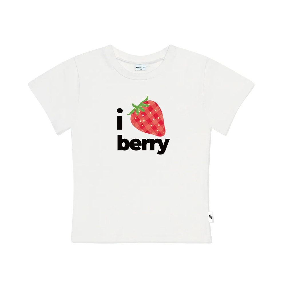 P251STS007IV pagesiisii I Strawberry Print Slim Fit Short Sleeve T-shirt Ivory