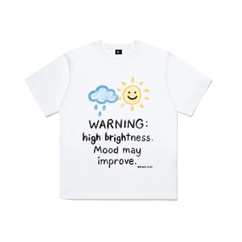 P251OTS050WH pagesiisii Good Weather Printing Short Sleeve T-Shirt White
