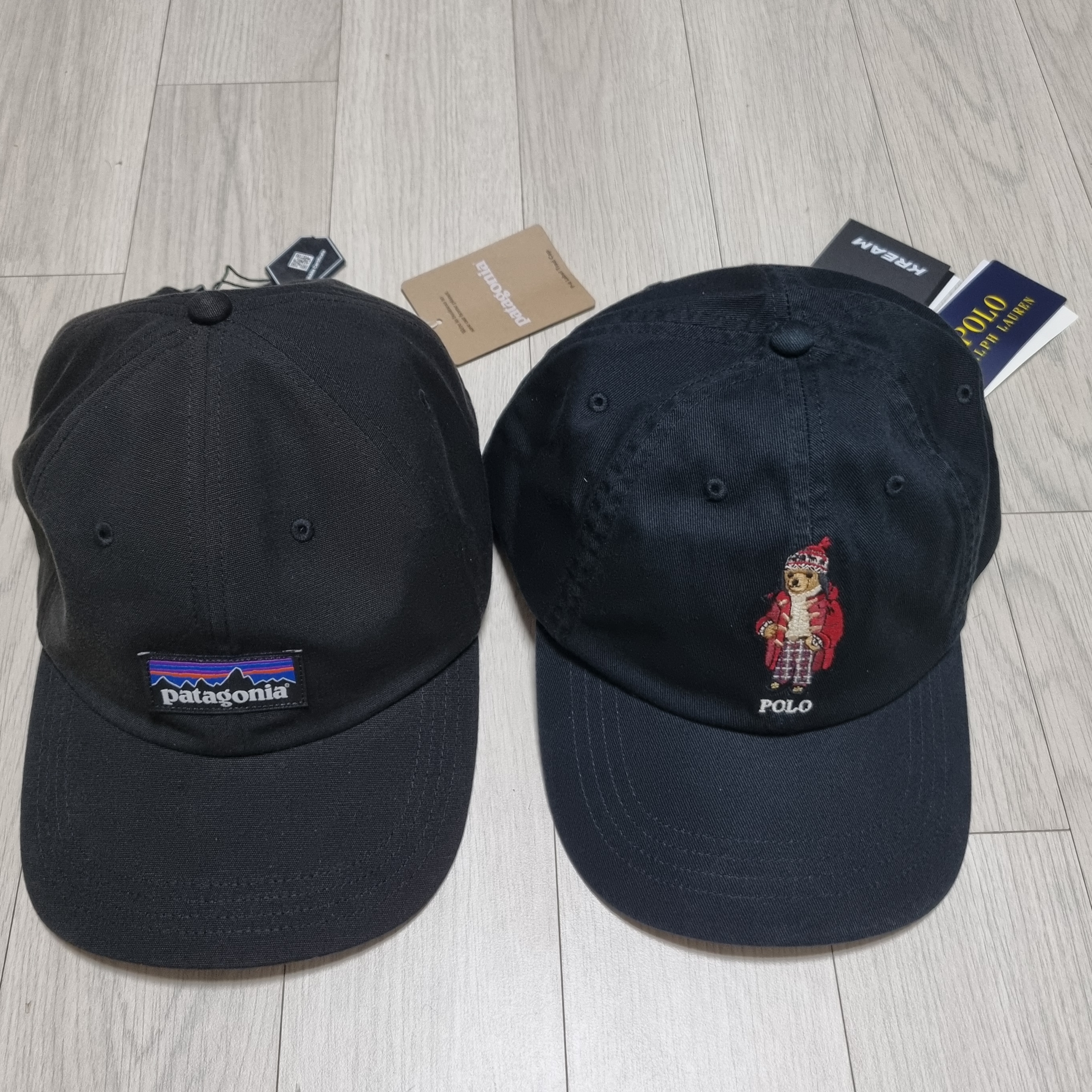 Patagonia P-6 Label Trad Cap Black, [30% 적립] Polo Ralph Lauren Polo Bear Twill Ball Cap Black - 24FW 착용 스타일