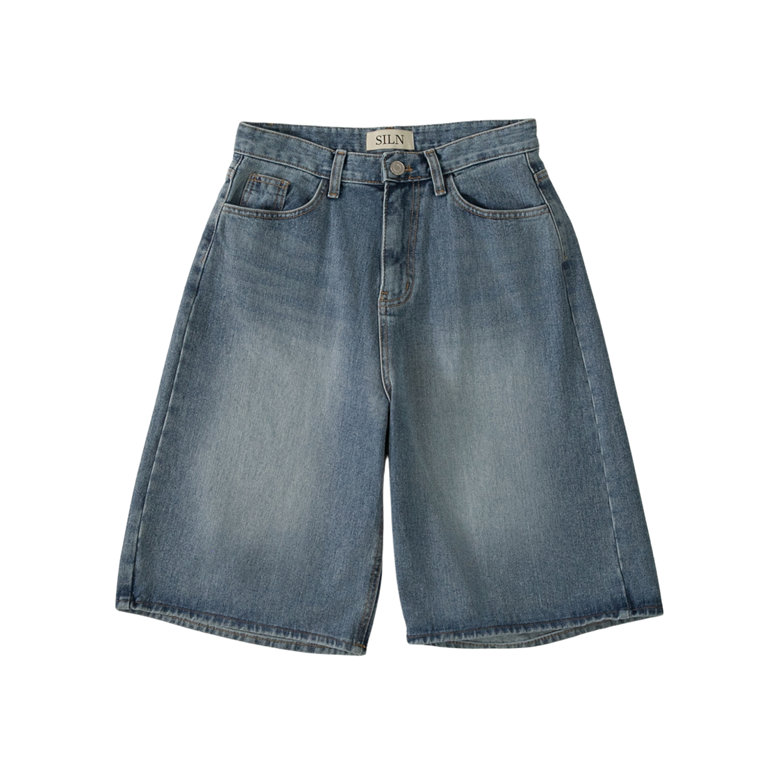 실른 워싱 버뮤다 데님 쇼츠 블루(SLIN Washed Bermuda Denim Shorts Blue)