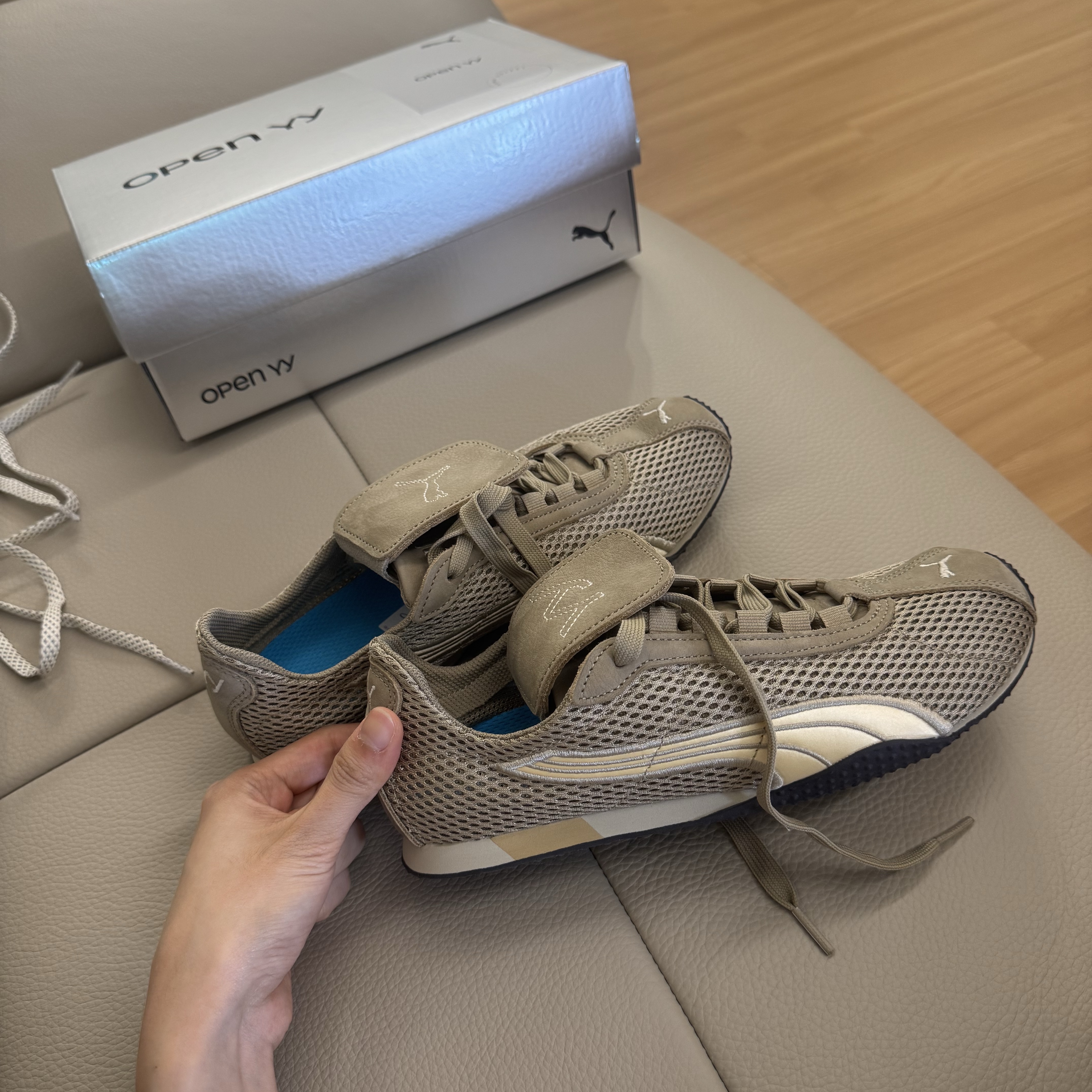 Puma x Open Yy H-street Oak Branch Creamy Vanilla 착용 스타일 - 1
