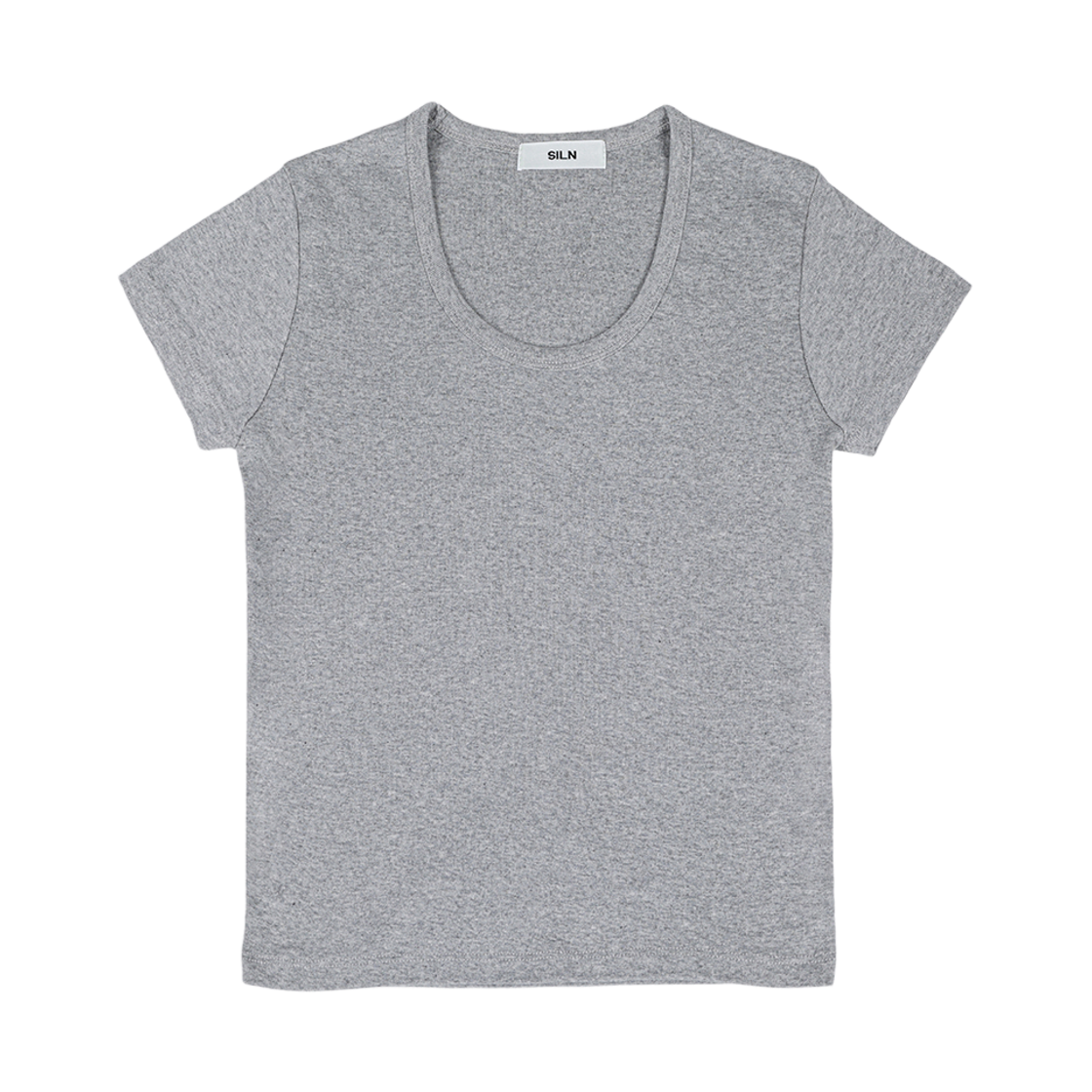실른 유넥 에센셜 코튼 티셔츠 메란지 그레이(SLIN U-Neck Essential Cotton T-Shirts Melange Grey)