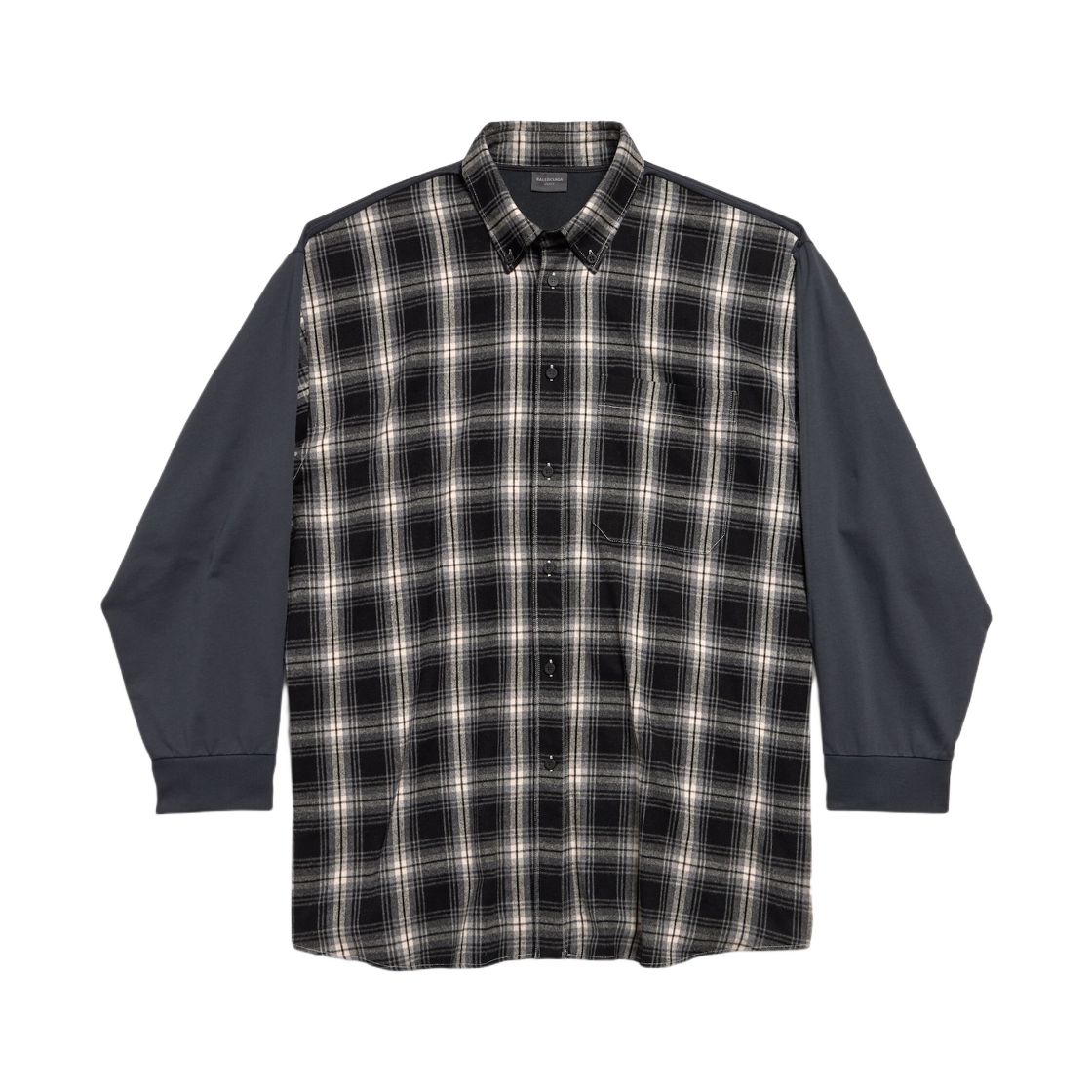 발렌시아가 하이브리드 오버셔츠 블랙 그레이(Balenciaga Hybrid Overshirt Black Grey) - 1