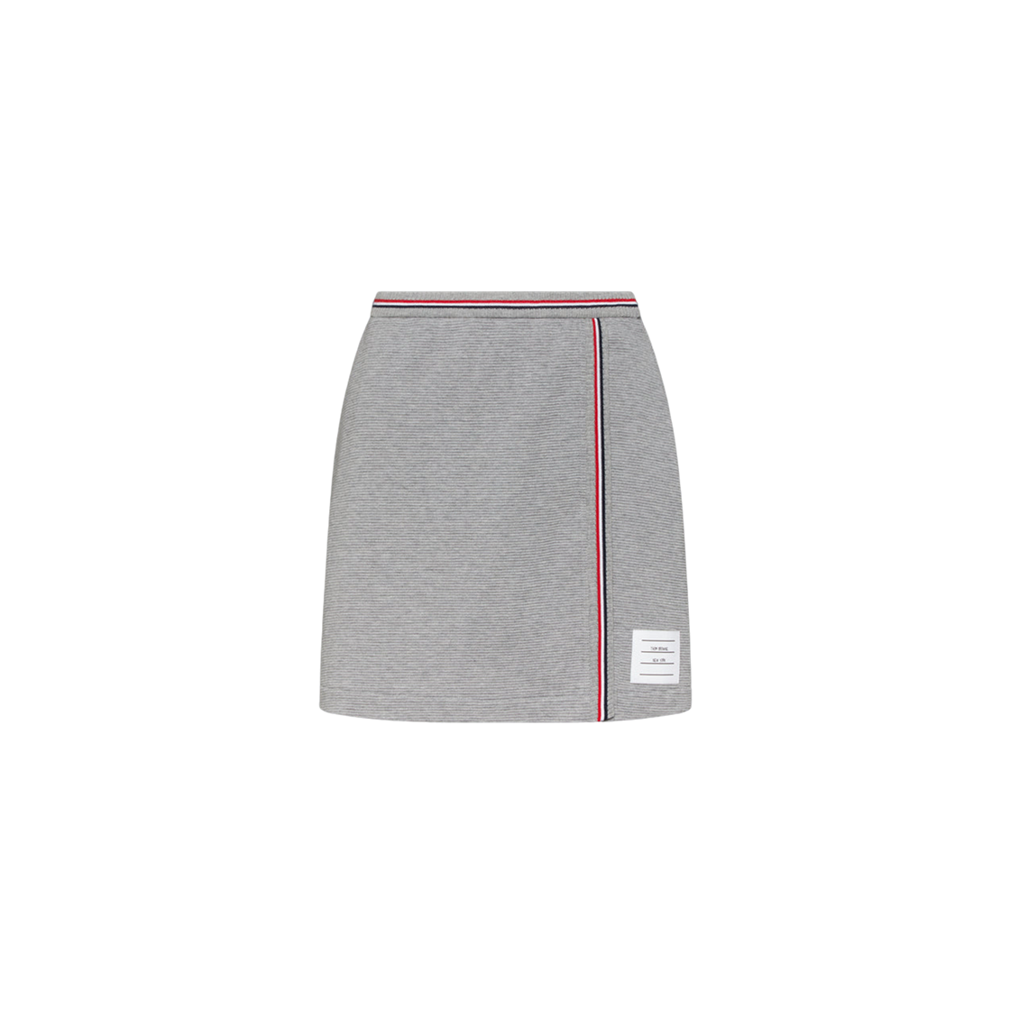 (W) 톰브라운 코튼 와플 미니 랩 스커트 라이트 그레이((W) Thom Browne Cotton Waffle Mini Wrap Skirt  Light Grey) - 1