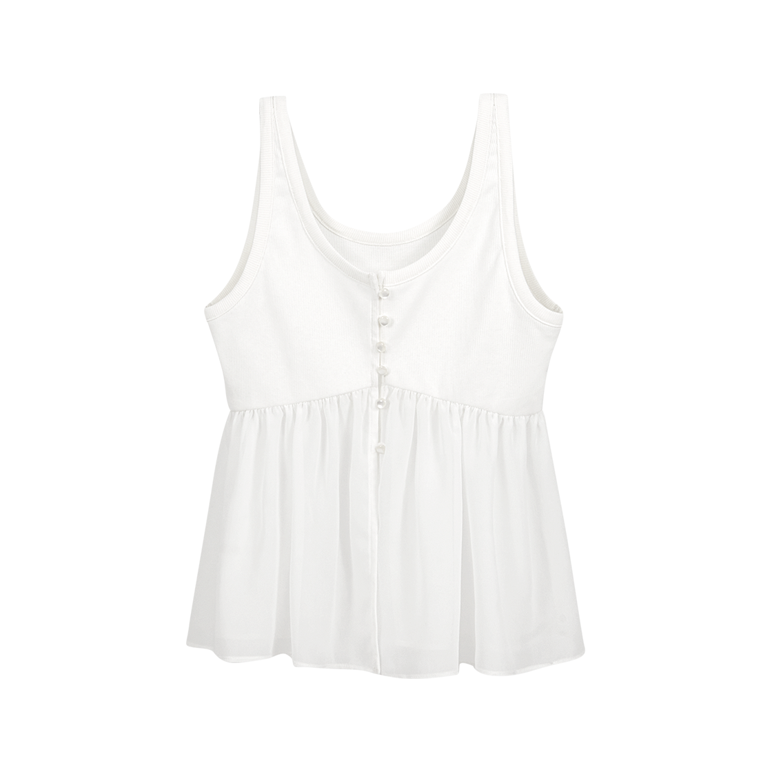 MF2536VT001MIVFR Margarin Fingers Sheer Rib Bustier White - 대표 이미지 #1
