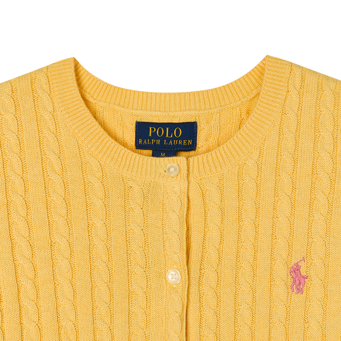 KW5CKNCRL58YL [30% 적립] Polo Ralph Lauren Children Mini Cable Cotton Cardigan Banana Peel Laguna Beach Pink - 25FW - #2