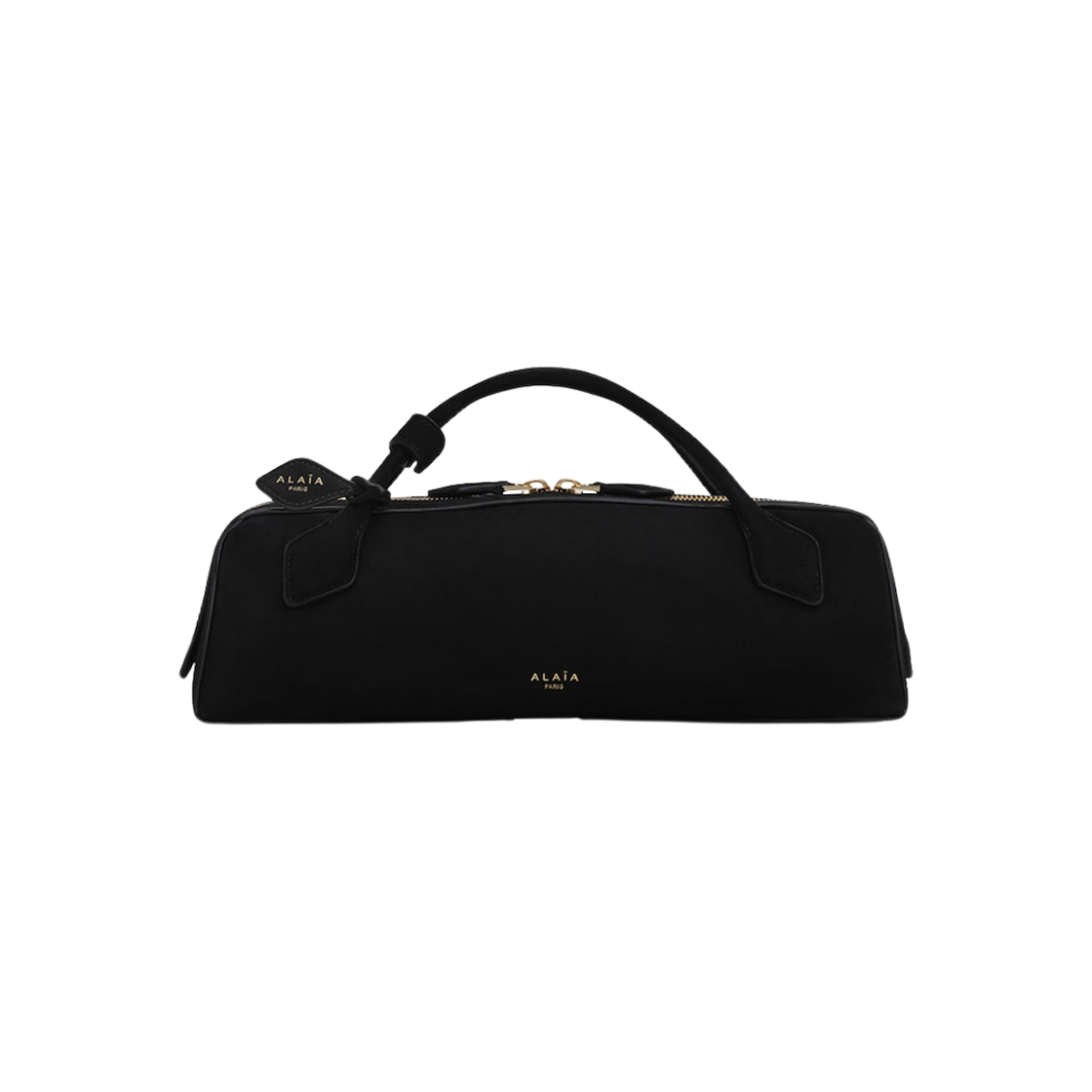 AA1S06026CA328-999 Alaia Le Teckel Clutch in Suede Goatskin Black