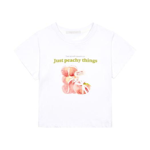 MF2536TS002MWHFR Margarin Fingers Peach Graphic T-Shirt White