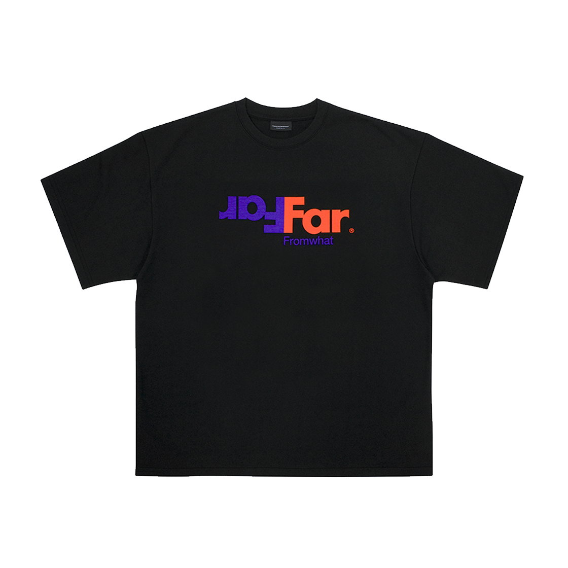 [더블적립]파프롬왓 파 투톤 로고 티셔츠 블랙([더블적립]Farfromwhat Far Two Tone Logo T-Shirts Black)