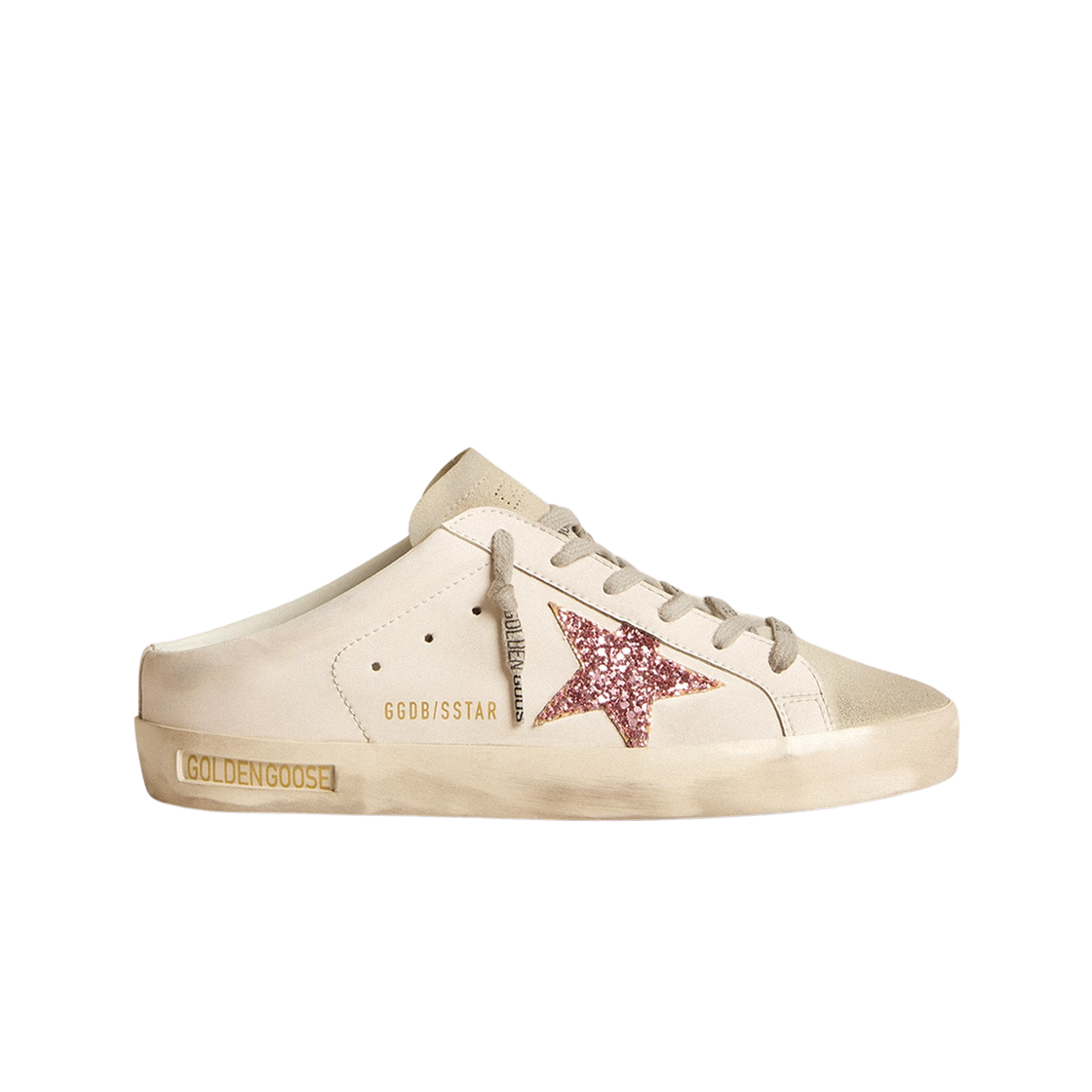 GWF00110-F005887-10386 (W) Golden Goose Superstar Suede Pink Glitter White Pink
