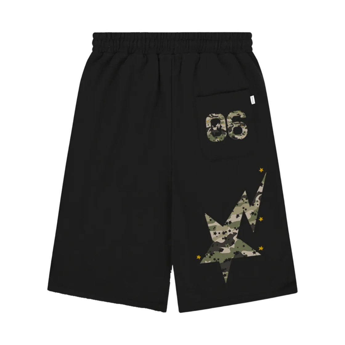 E251BT005BK Escapefrom Star Camo 06 Print Bermuda Sweatpants Black