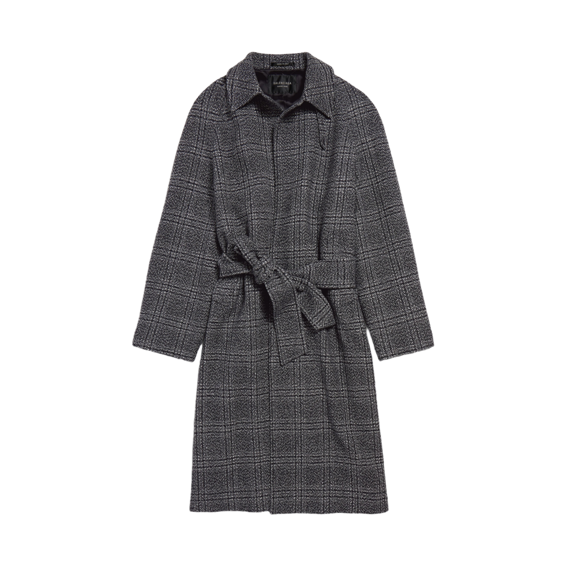 838934TSU201269 Balenciaga One Layer Raglan Coat Black Grey