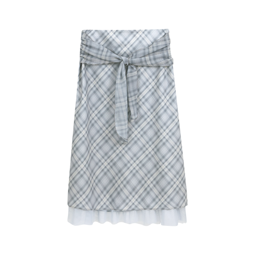 MF2536SK001MLB Margarin Fingers Ribbon Detail Mermaid Skirt Light Blue