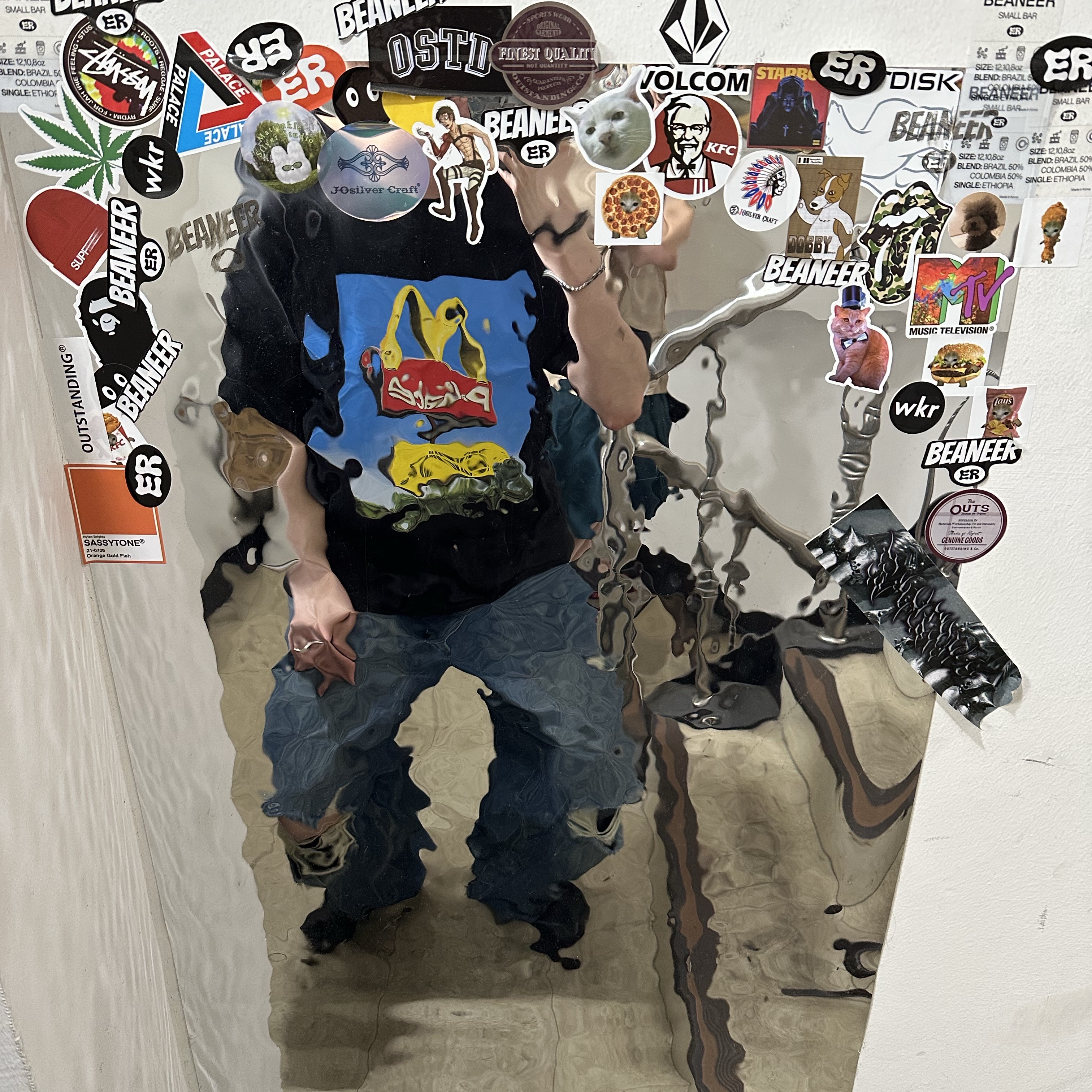 Palace x McDonald's Sign T-Shirt Black - 23FW 착용 스타일