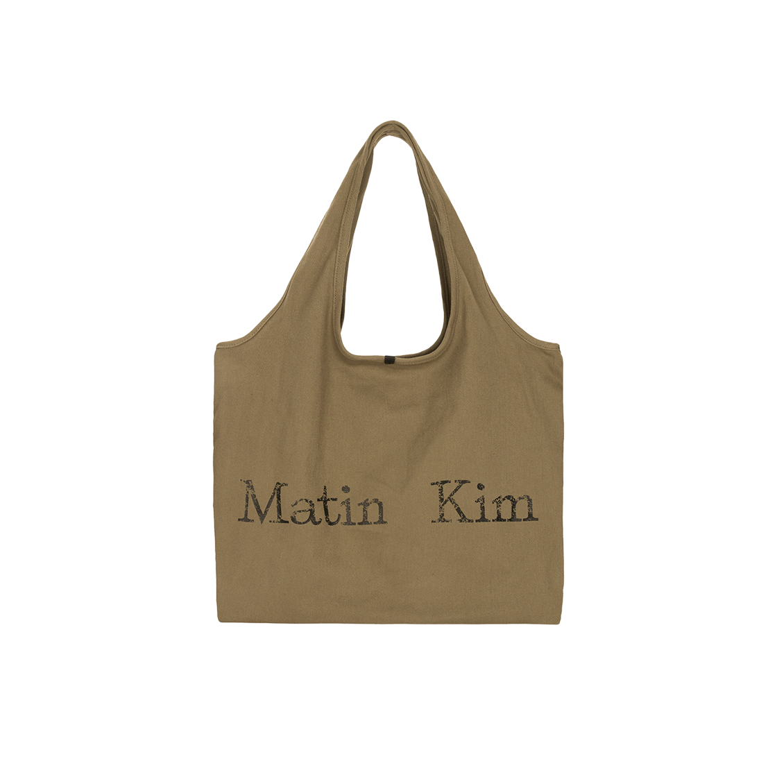 마뗑킴 크랙 로고 에코백 카키(Matin Kim Cracked Logo Ecobag Khaki) - 1