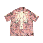 Kapital Rayon Sakura Bone Print Aloha Shirt Gray