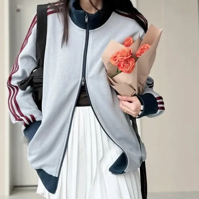 Adidas Originals Track Top Light Grey - KR Sizing, Adidas Waffle Beckenbauer Track Top Wonder White - KR Sizing 착용 스타일 - 2