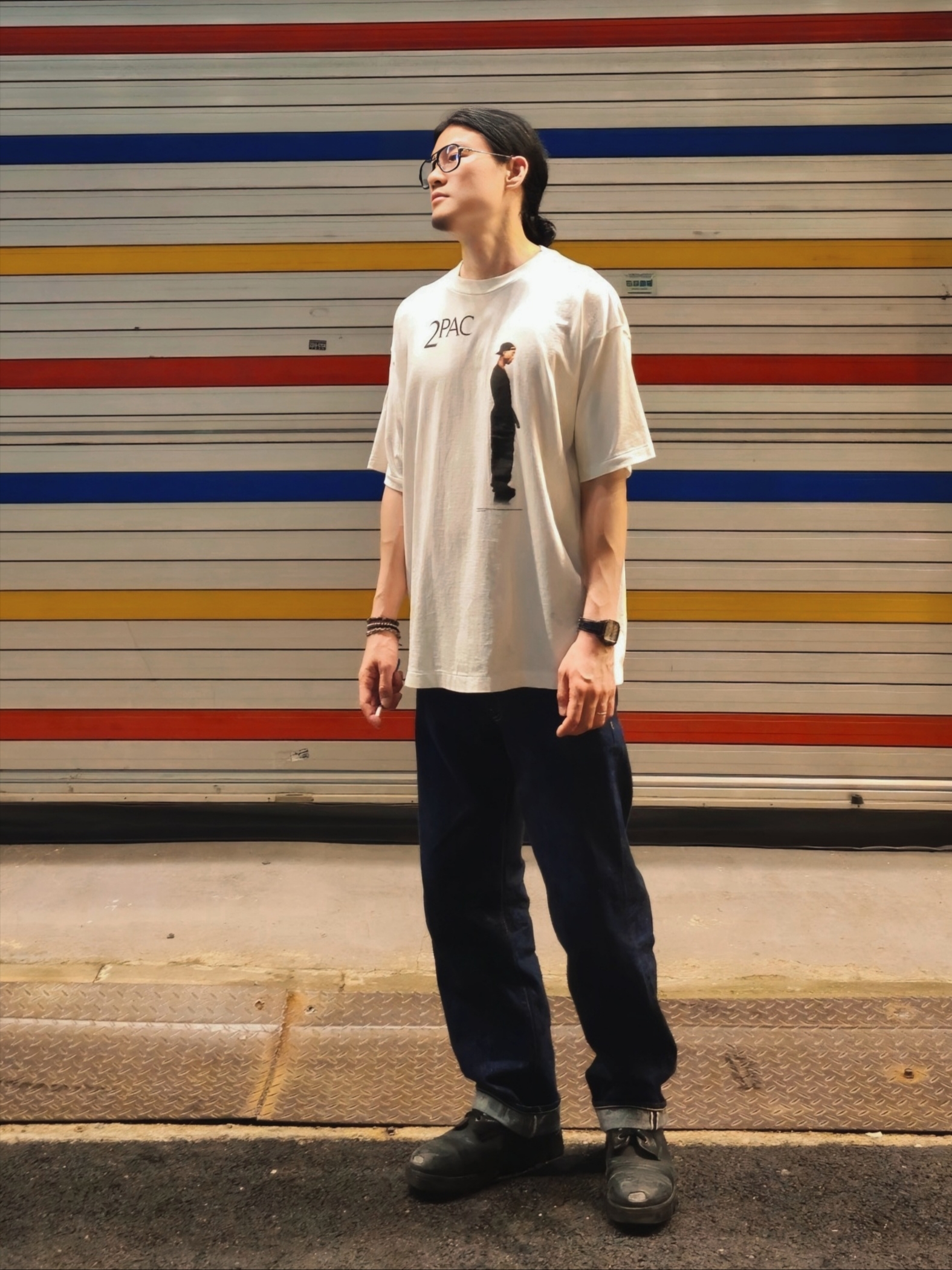 Saint Mxxxxxx x 2Pac S/S T-Shirt White - 25SS 착용 스타일