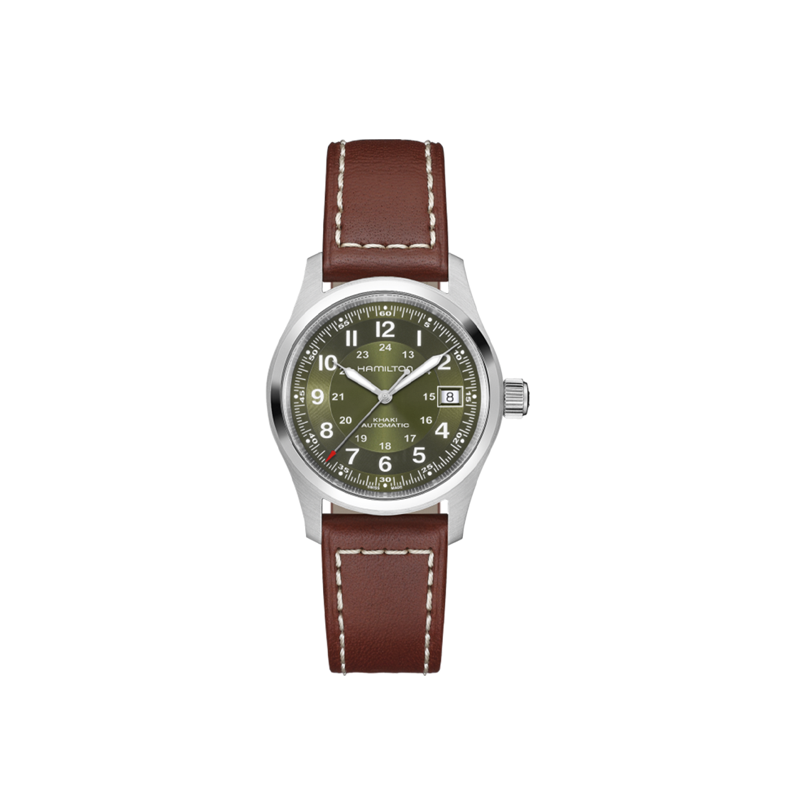 해밀턴 카키 필드 38mm 스테인리스 스틸 카우 레더 그린(Hamilton Khaki Field 38mm Stainless Steel Cow Leather Green)