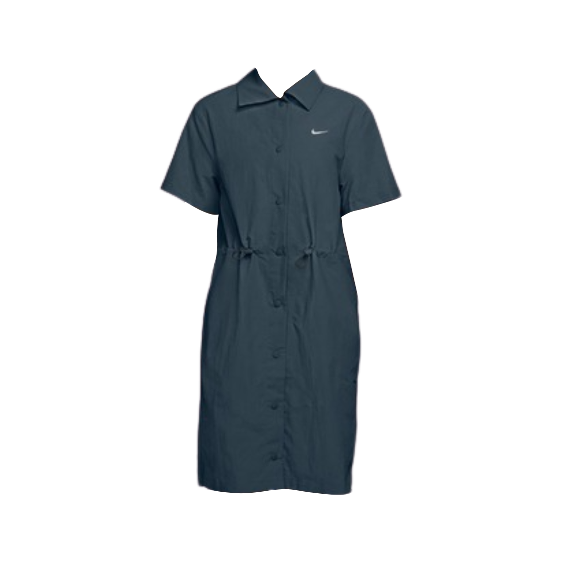(W) 나이키 NSW 에브리씽 우븐 숏슬리브 미니 드레스 아머리 네이비 화이트 - 아시아((W) Nike NSW Everything Woven Short Sleeve Mini Dress Armory Navy White - Asia) - 1