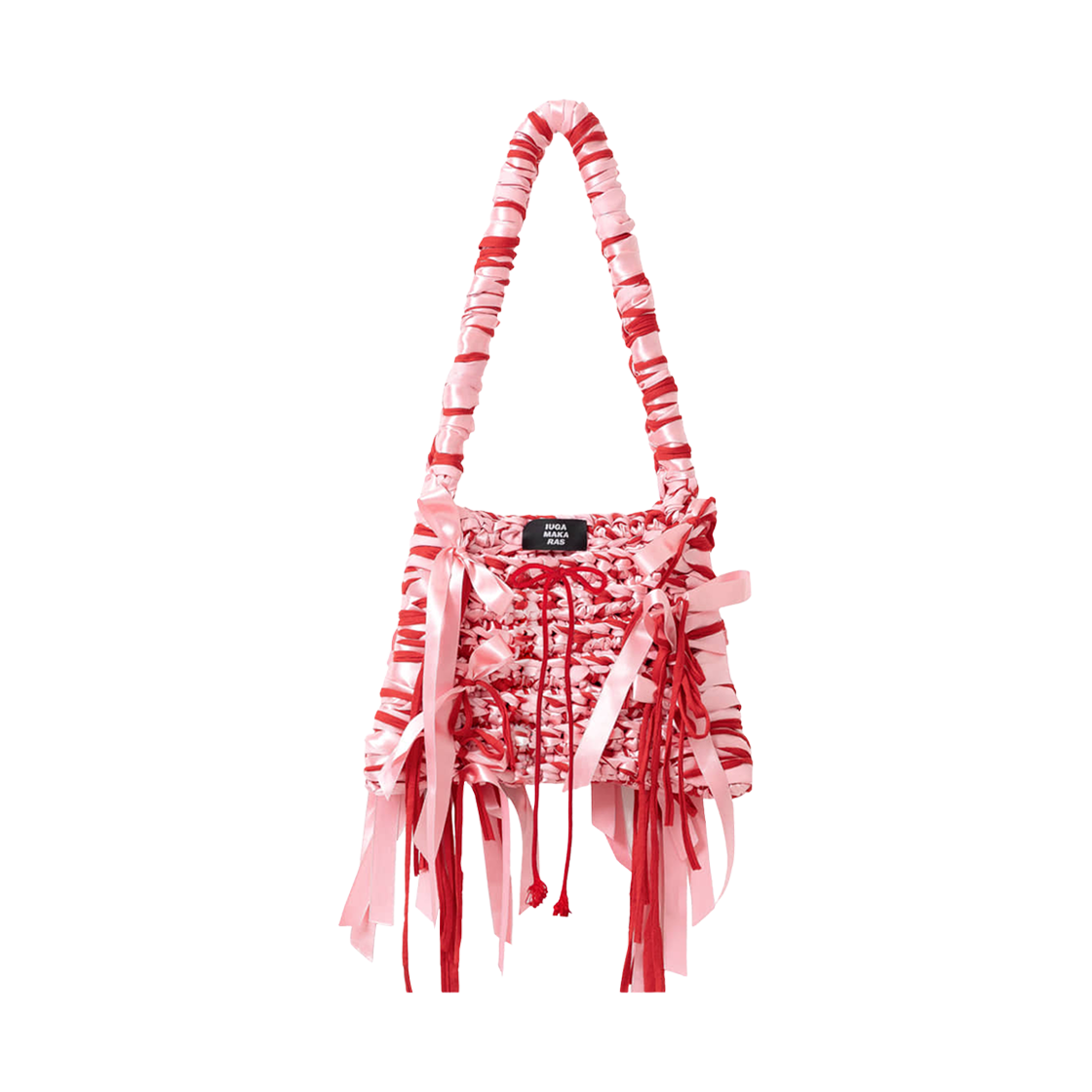 이우가마카라스 리본 니트 백 핑크(Iugamakaras Ribbon Knitted Bag Pink)